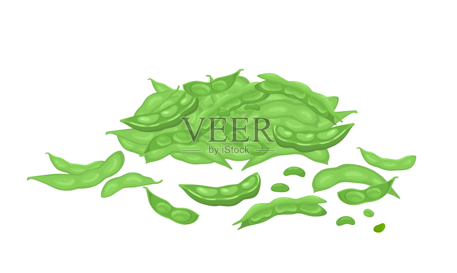 毛豆。插画图片素材