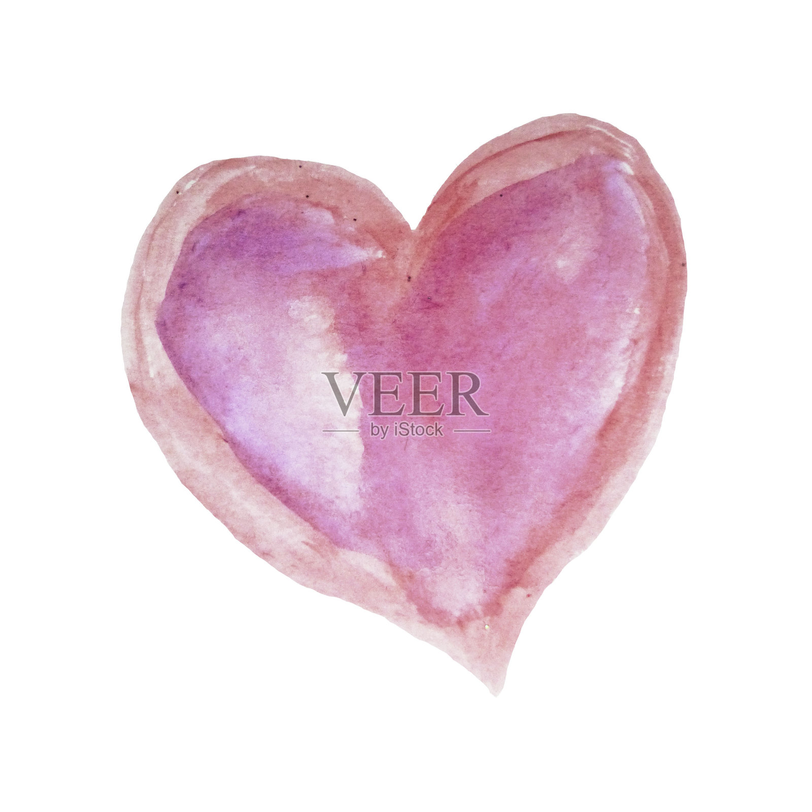 水彩的心。爱插画图片素材