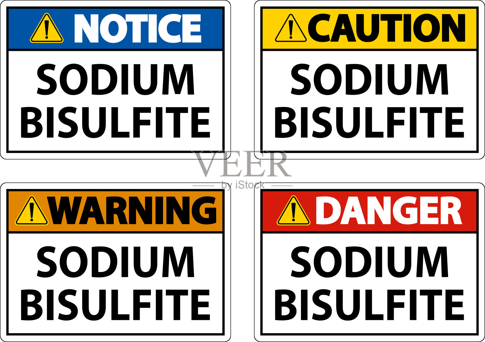 化学危险标志亚硫酸氢钠标签插画图片素材