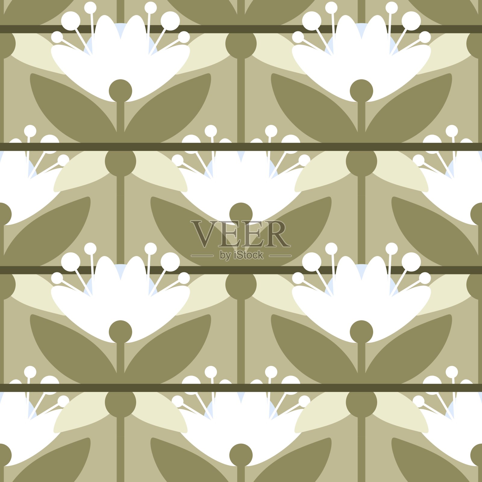 布料和纺织品的无缝花卉图案插画图片素材