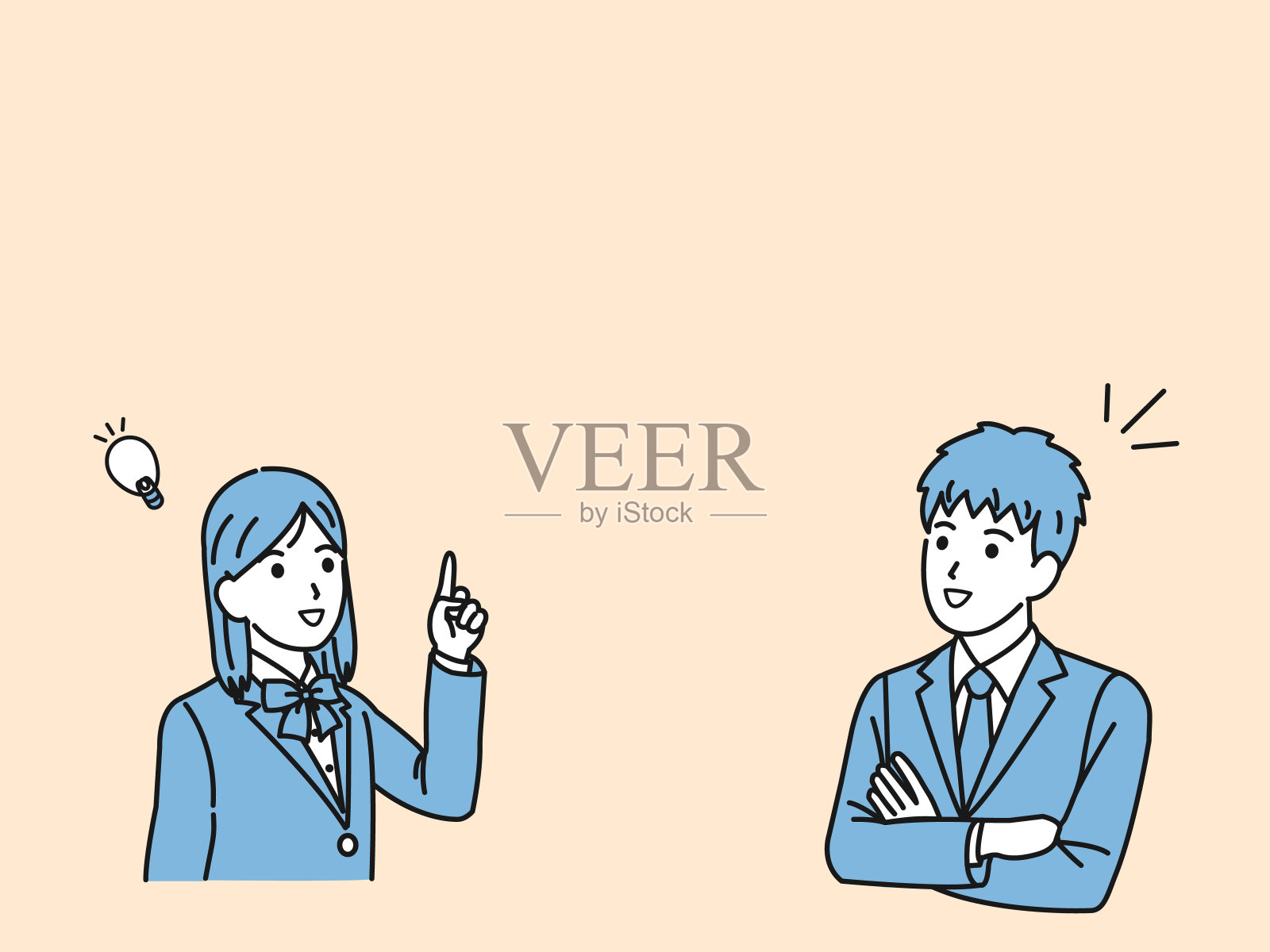 想出这个主意的学生的剪贴画插画图片素材