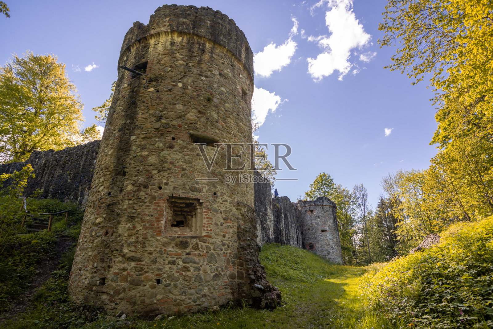 Ratzenried废墟，以前被称为Oberes Schloss，是Baden-Württemberg Ravensburg地区Ratzenried村庄东南部的一座城堡废墟照片摄影图片