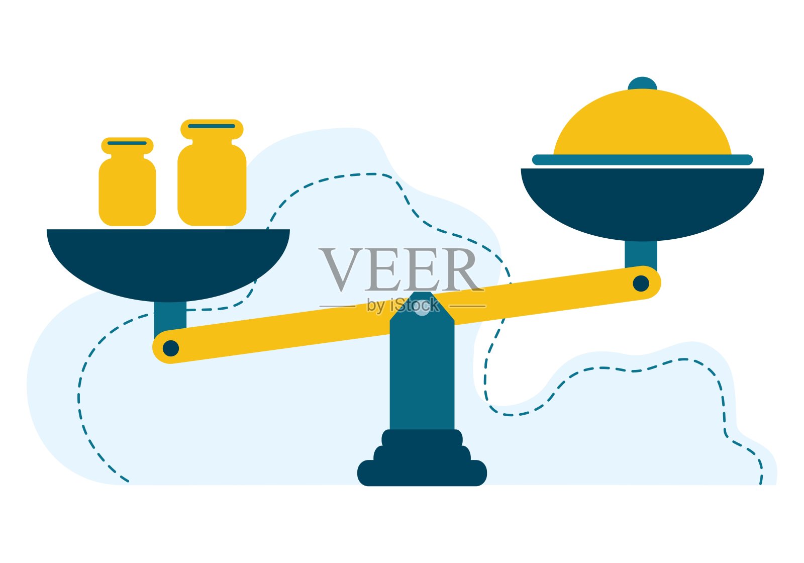 鳞片。徽章。食物与时间。快速工作和客户服务的理念。插画图片素材
