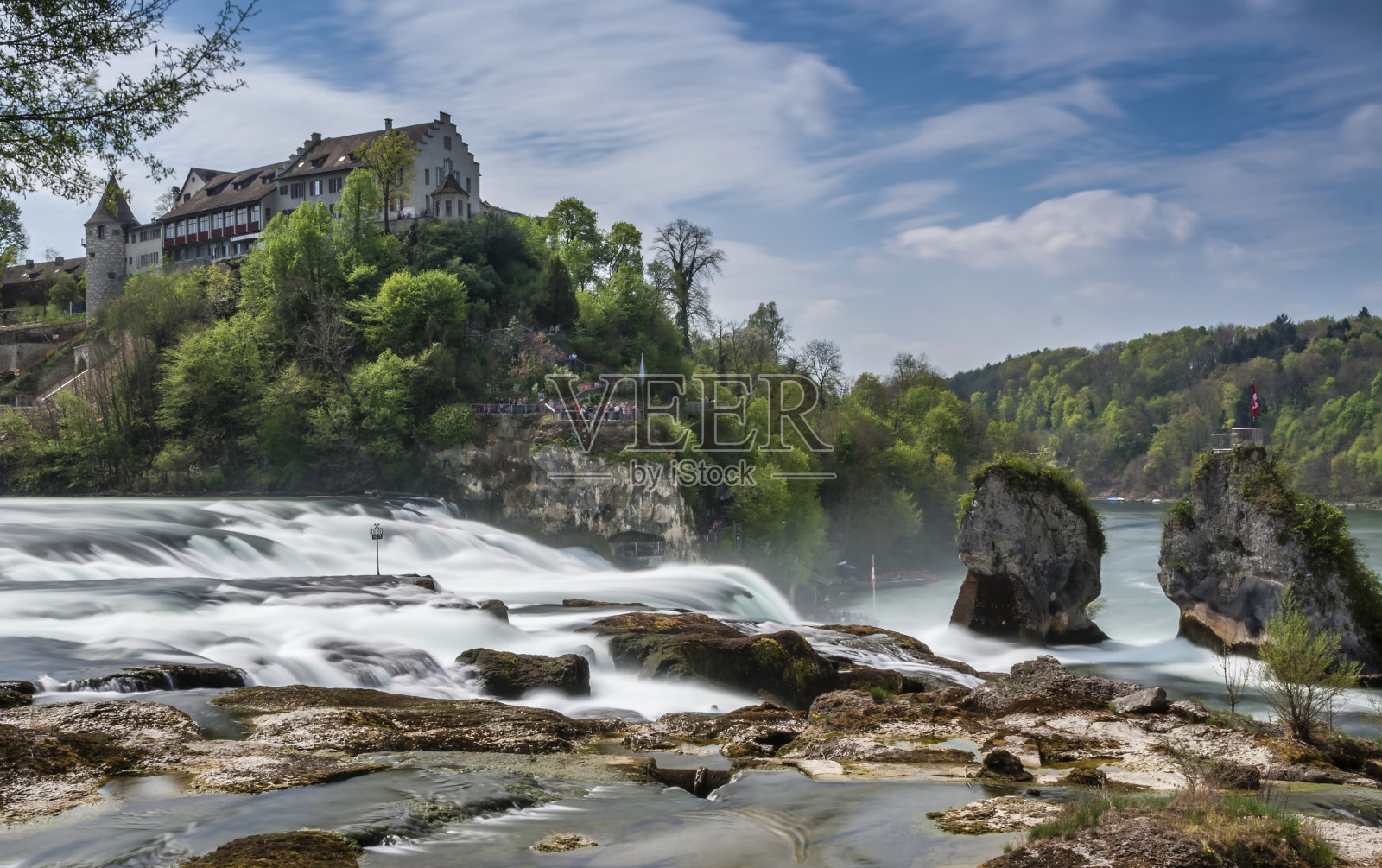 沙夫豪森的莱茵河瀑布照片摄影图片