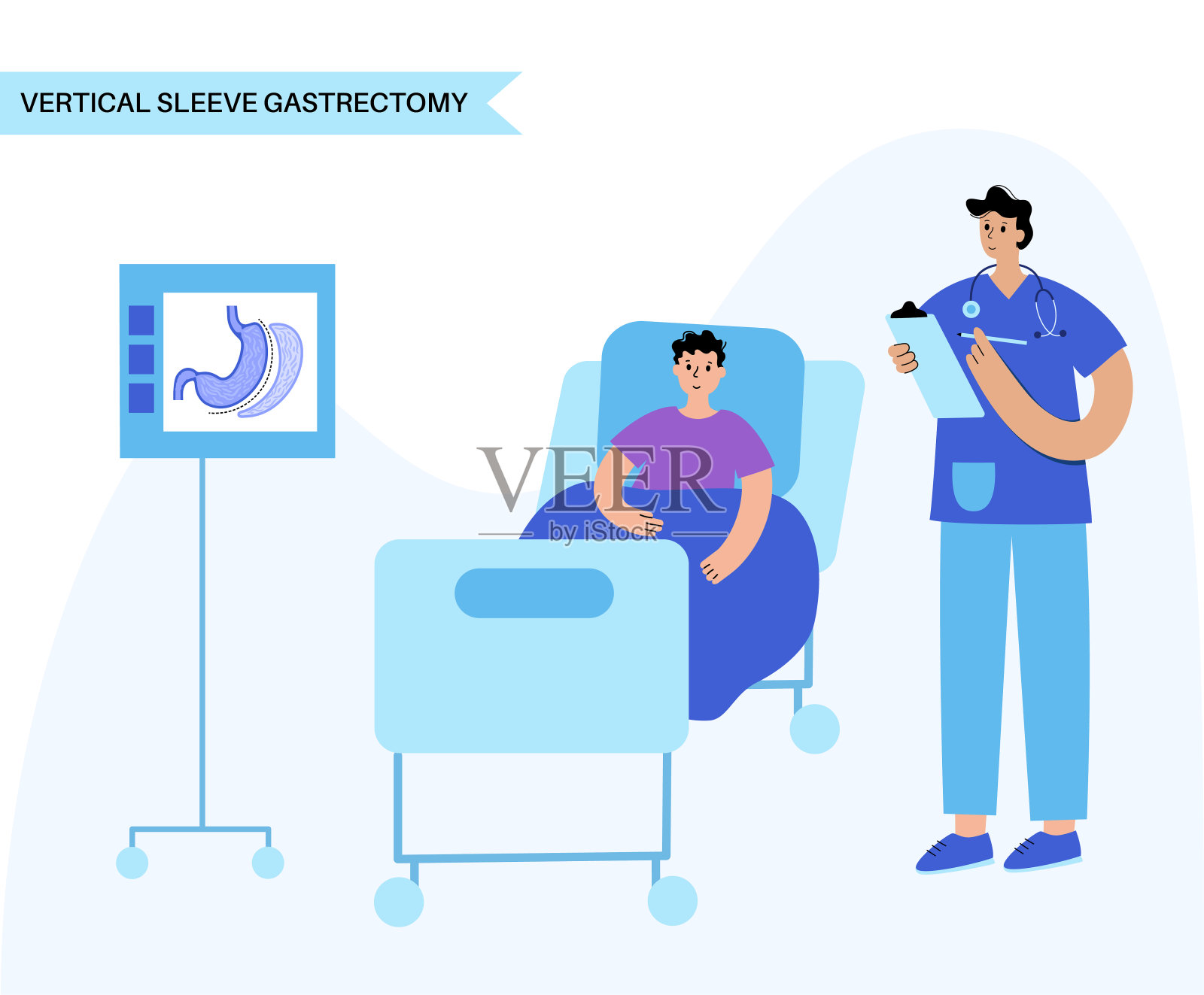 腹腔镜袖胃切除术设计模板素材