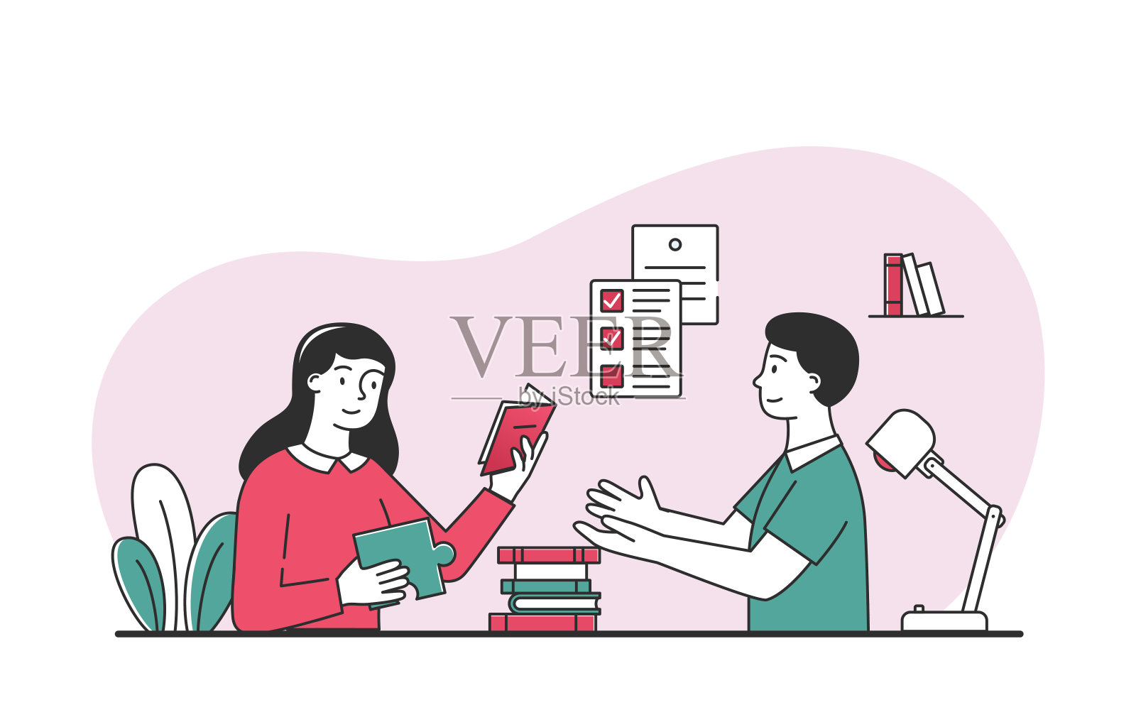 学生在家演讲插画图片素材