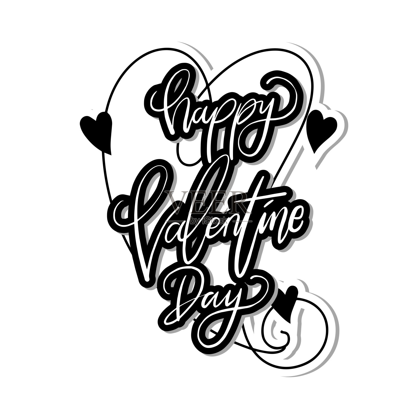 手绘文本在白色背景设计元素图片