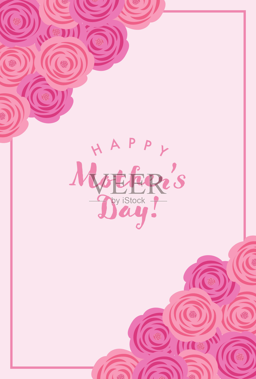 矢量背景与玫瑰横幅，卡片，传单，社交媒体壁纸等。设计模板素材