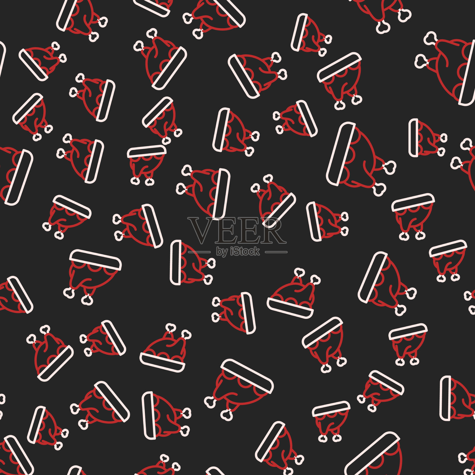 行烤火鸡或鸡图标孤立插画图片素材