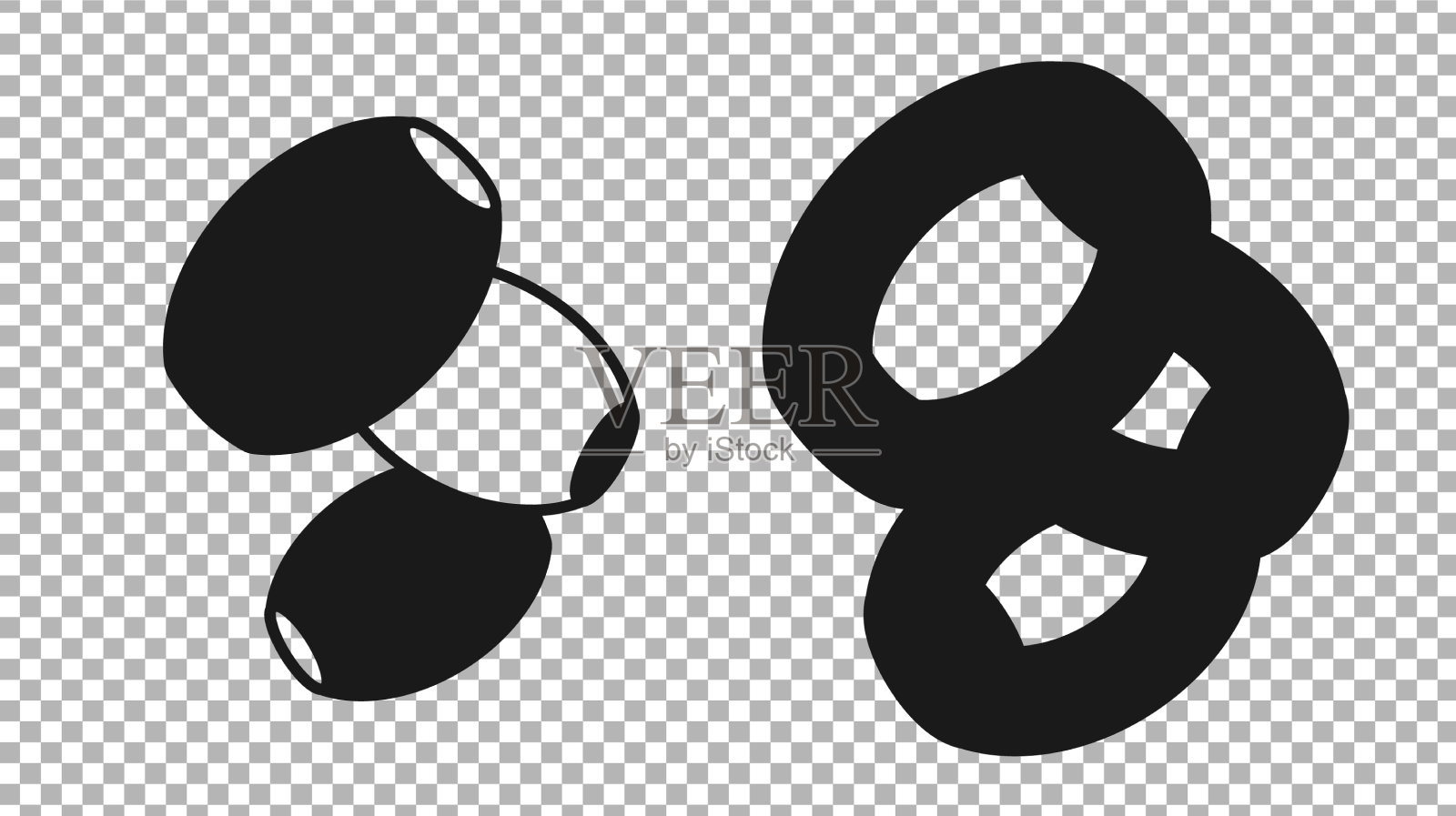 黑色橄榄图标孤立上透明插画图片素材