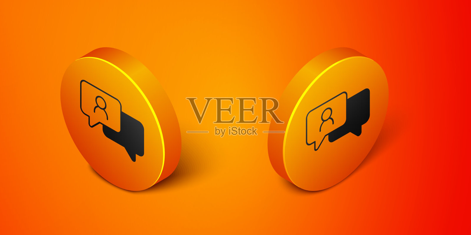 等距语音气泡聊天图标孤立上图标素材