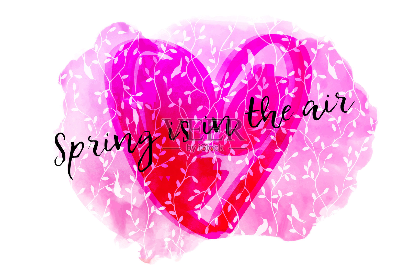 春天在空气中。漂亮的卡片。插画图片素材