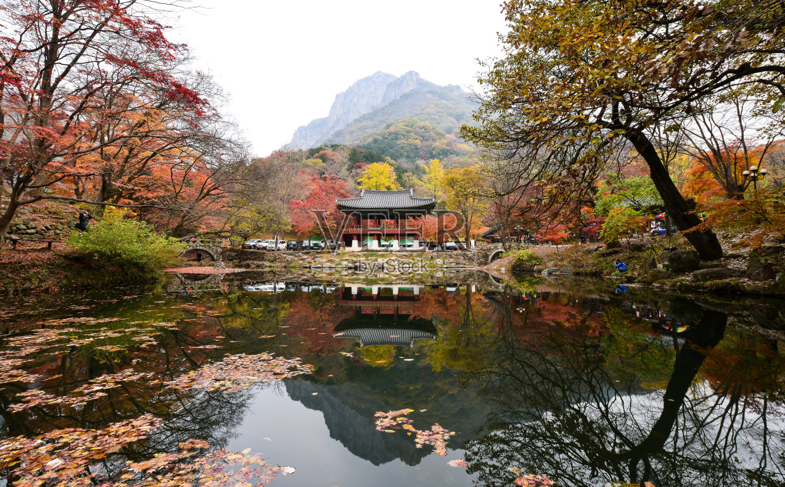 长城白羊寺斗耳川的秋景。照片摄影图片