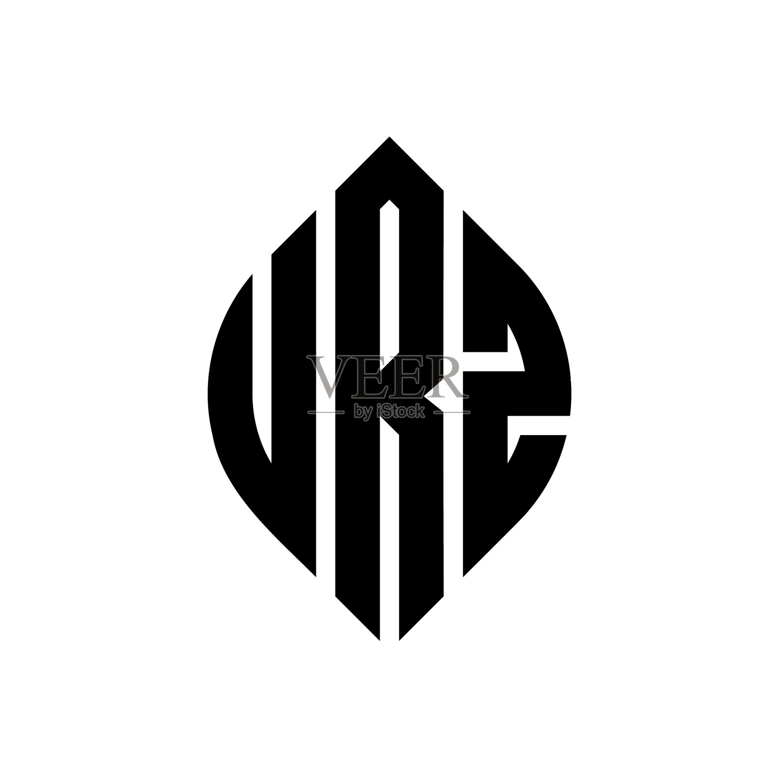 乌尔兹圆字母标志设计与圆和插画图片素材