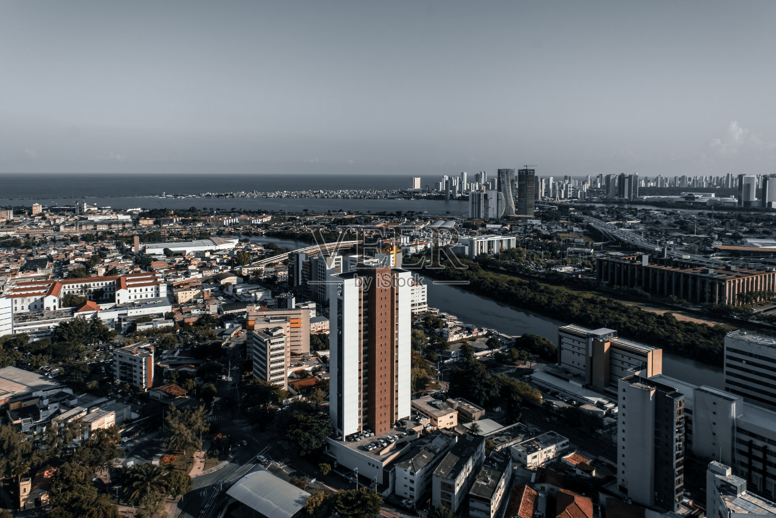 累西腓的全景照片摄影图片