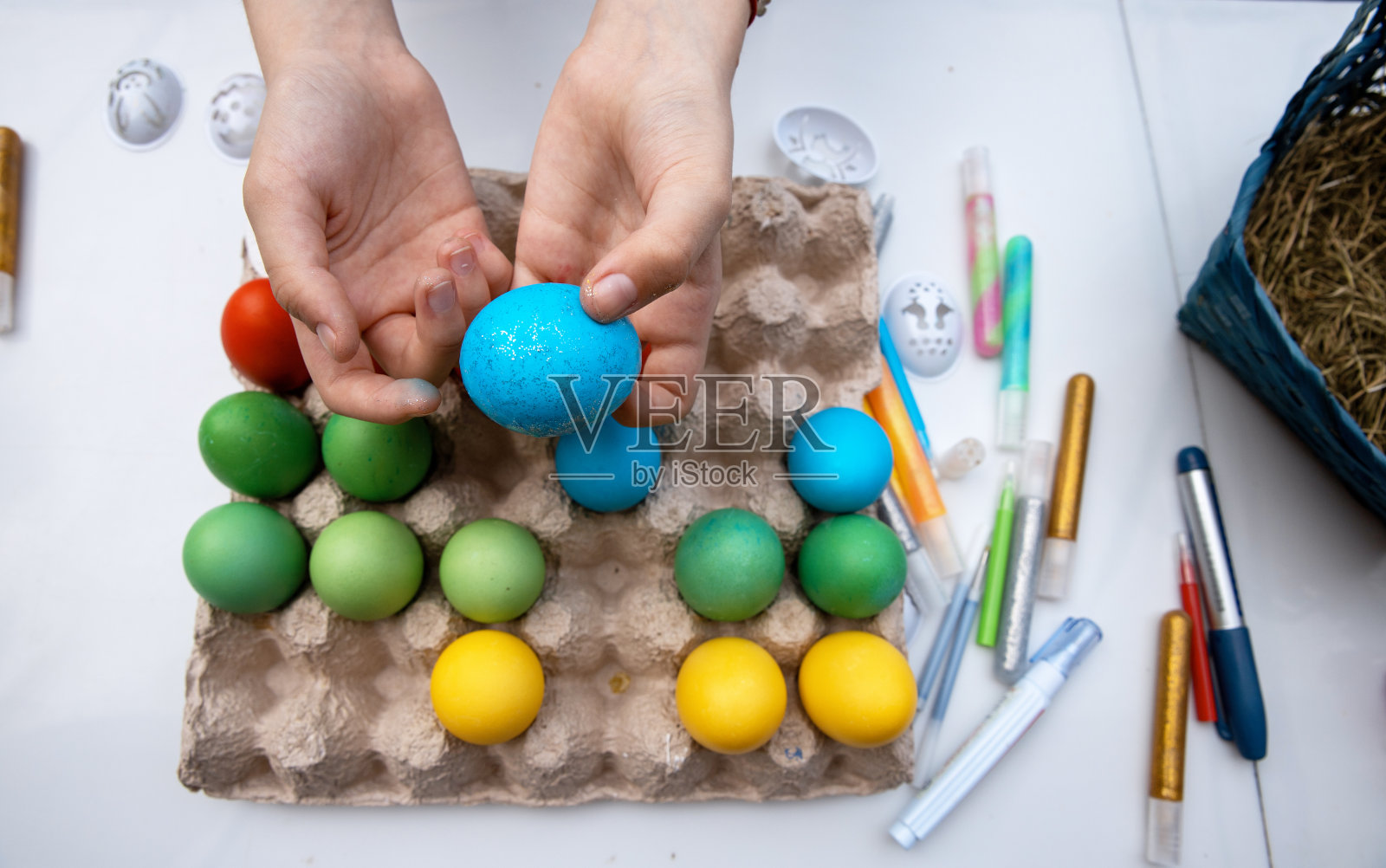 复活节彩色蛋照片摄影图片