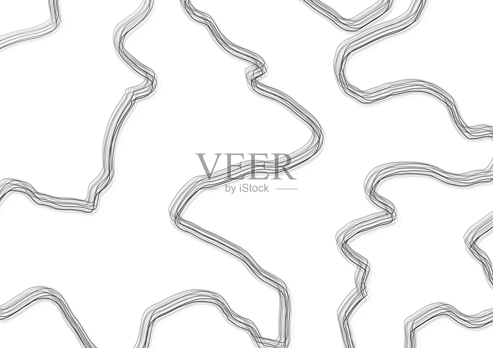 抽象艺术白色背景与波浪灰色线条。照片摄影图片