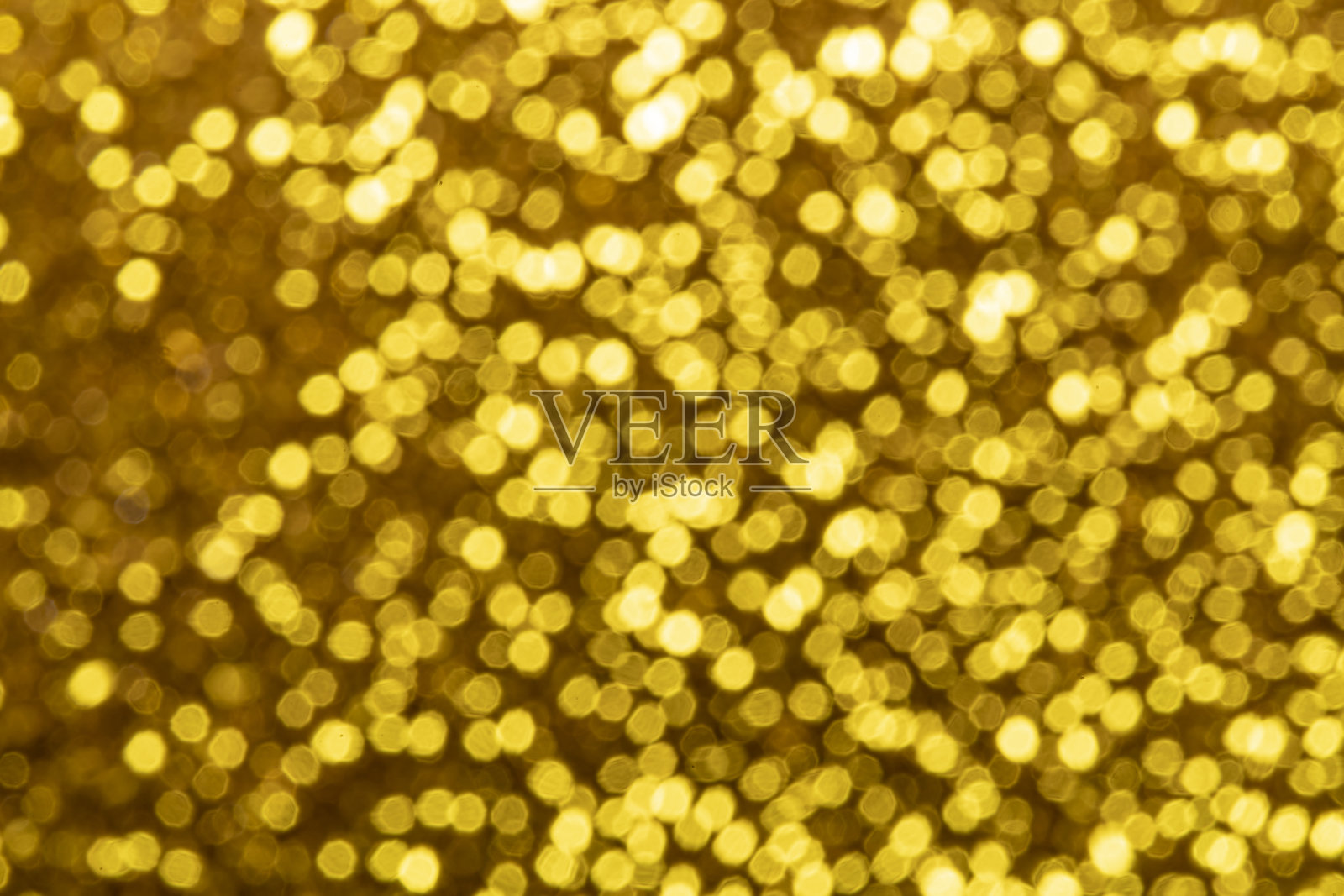 散景散焦灯光与黄金抽象背景照片摄影图片