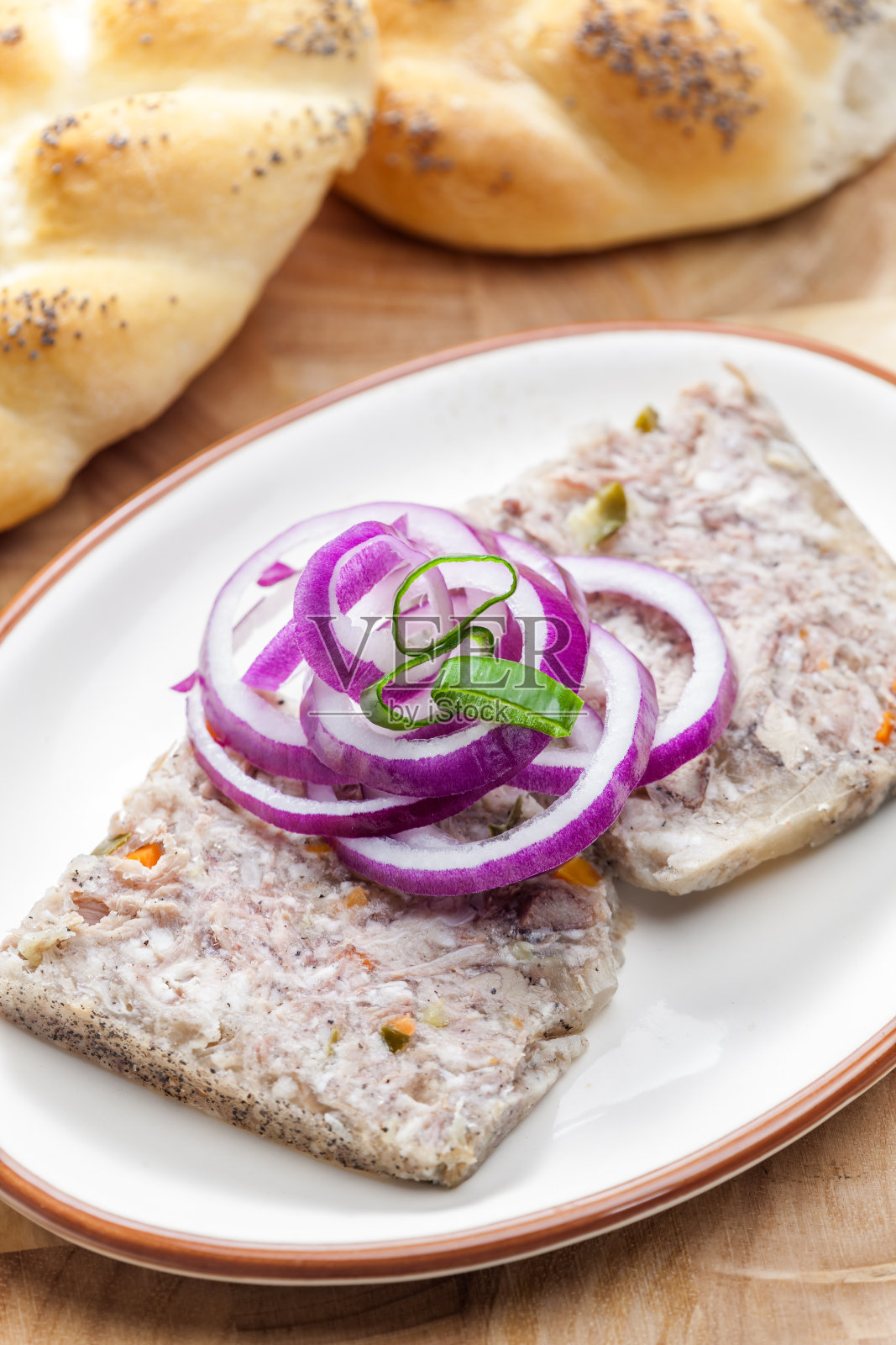 叫做sulc的咸果冻，配红葱照片摄影图片