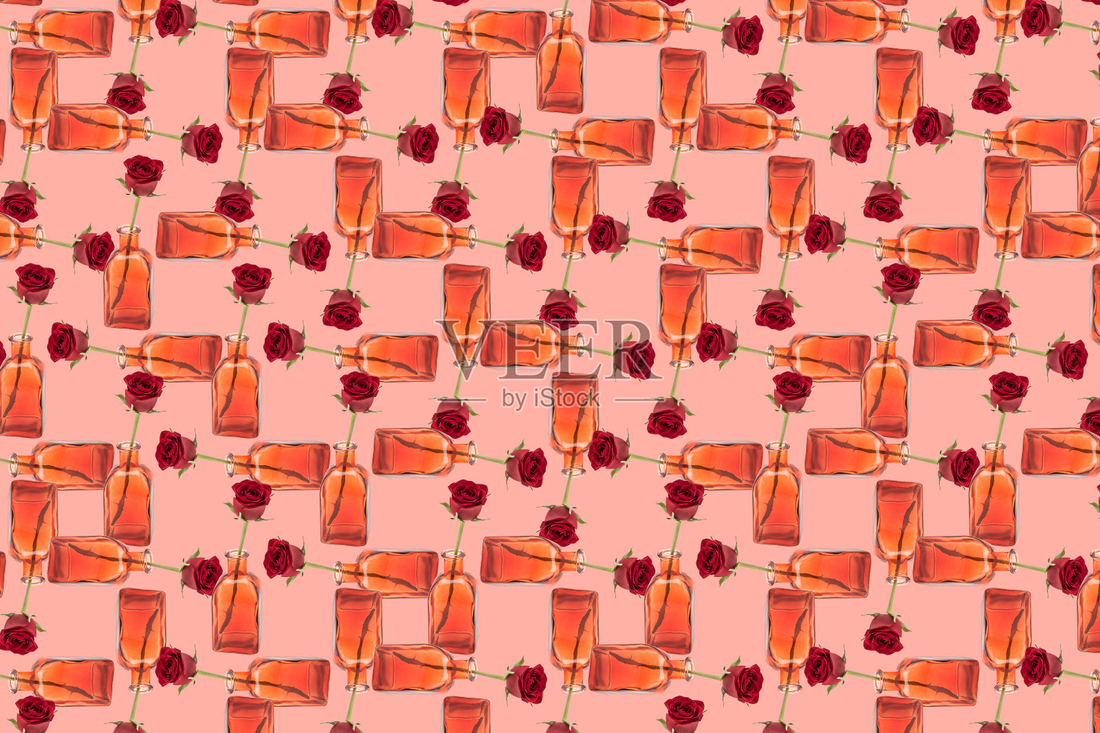 一个花瓶和一朵玫瑰组成的抽象背景照片摄影图片