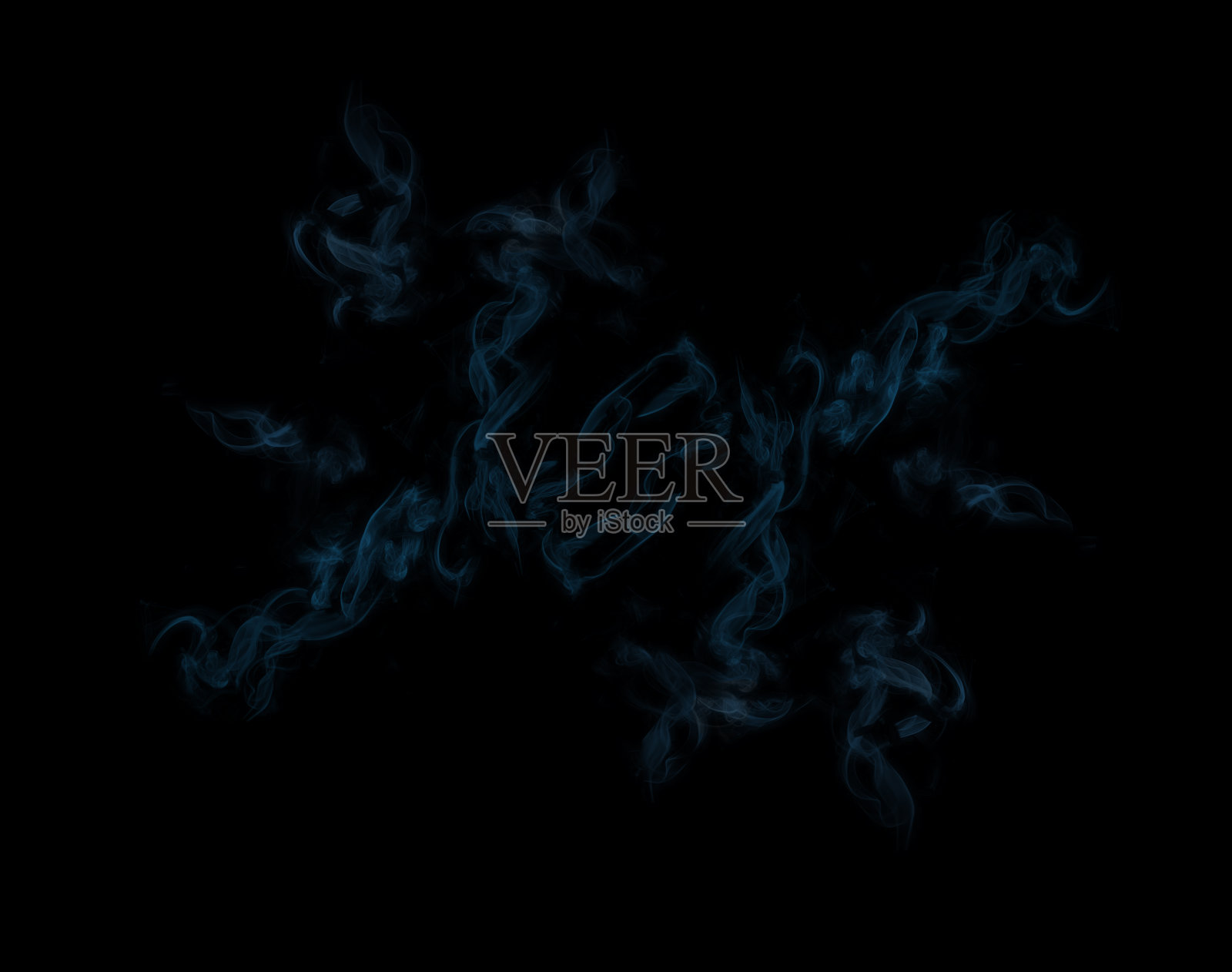 黑暗幻影蓝色烟雾冻结在工作室拍摄黑色背景空间，创意概念图片正方形格式照片摄影图片