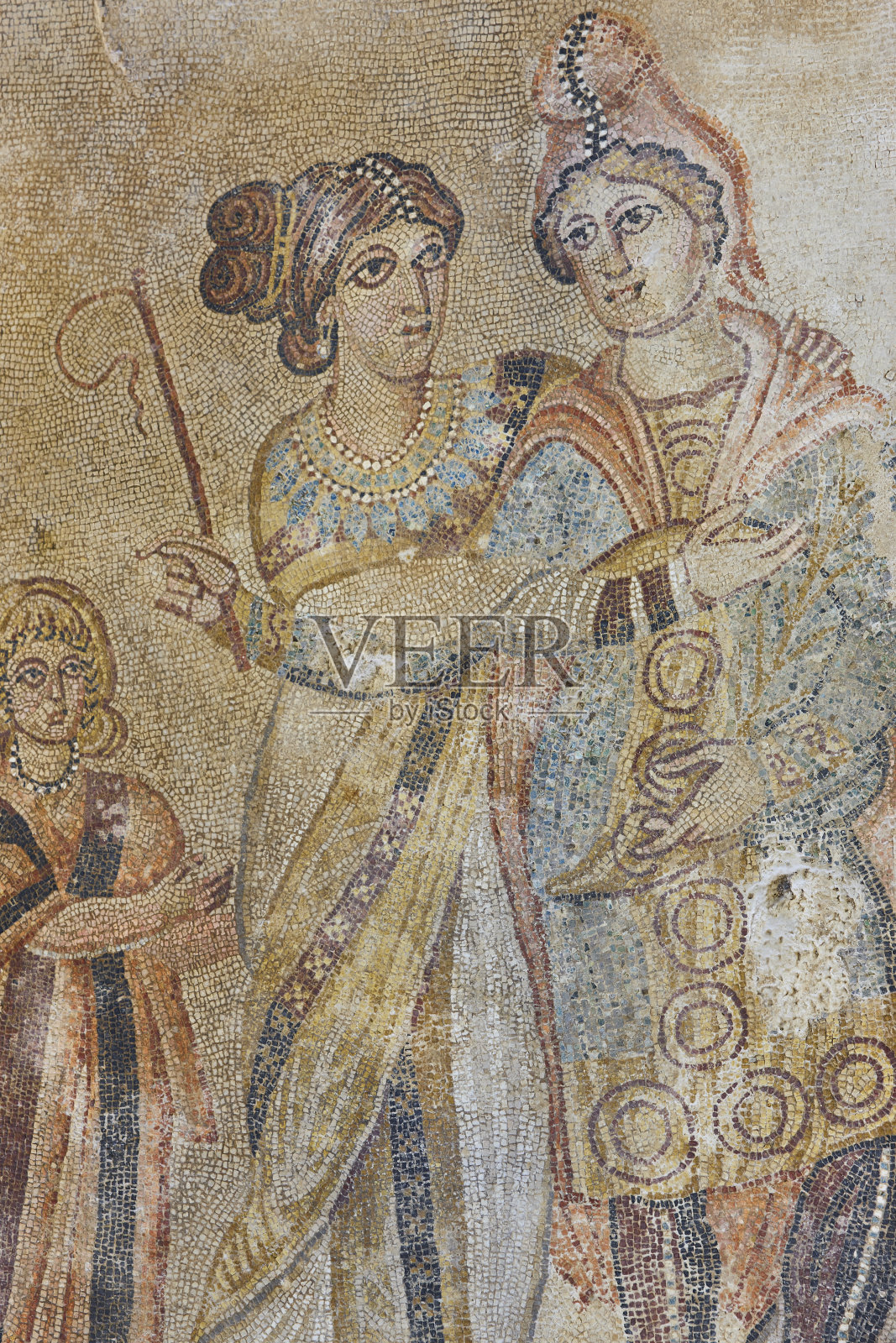 诺海尔斯考古遗址的古罗马马赛克。昆卡,西班牙照片摄影图片