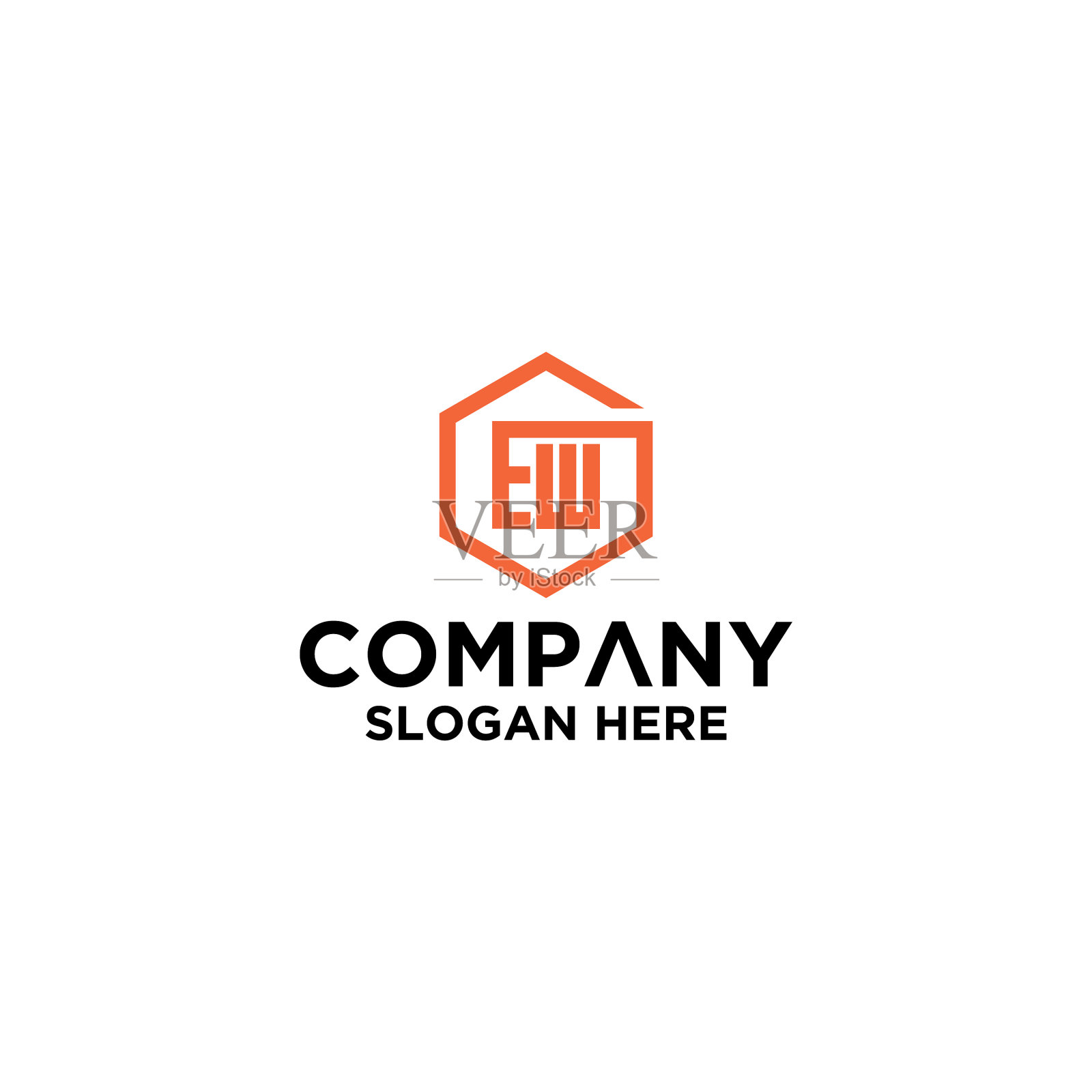 徽标六角形设计模板插画图片素材