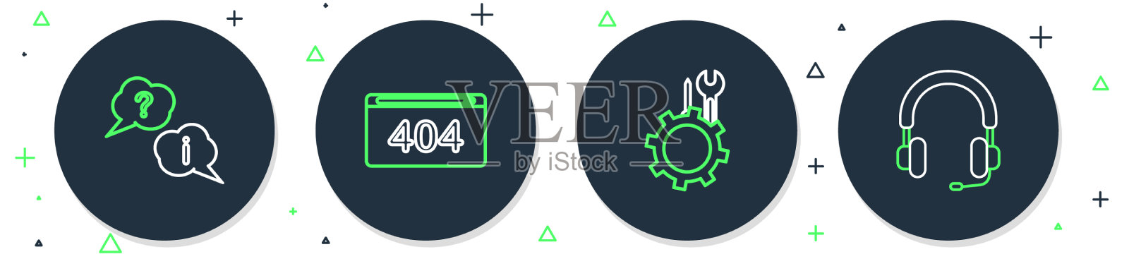 设置行页与404错误扳手图标素材