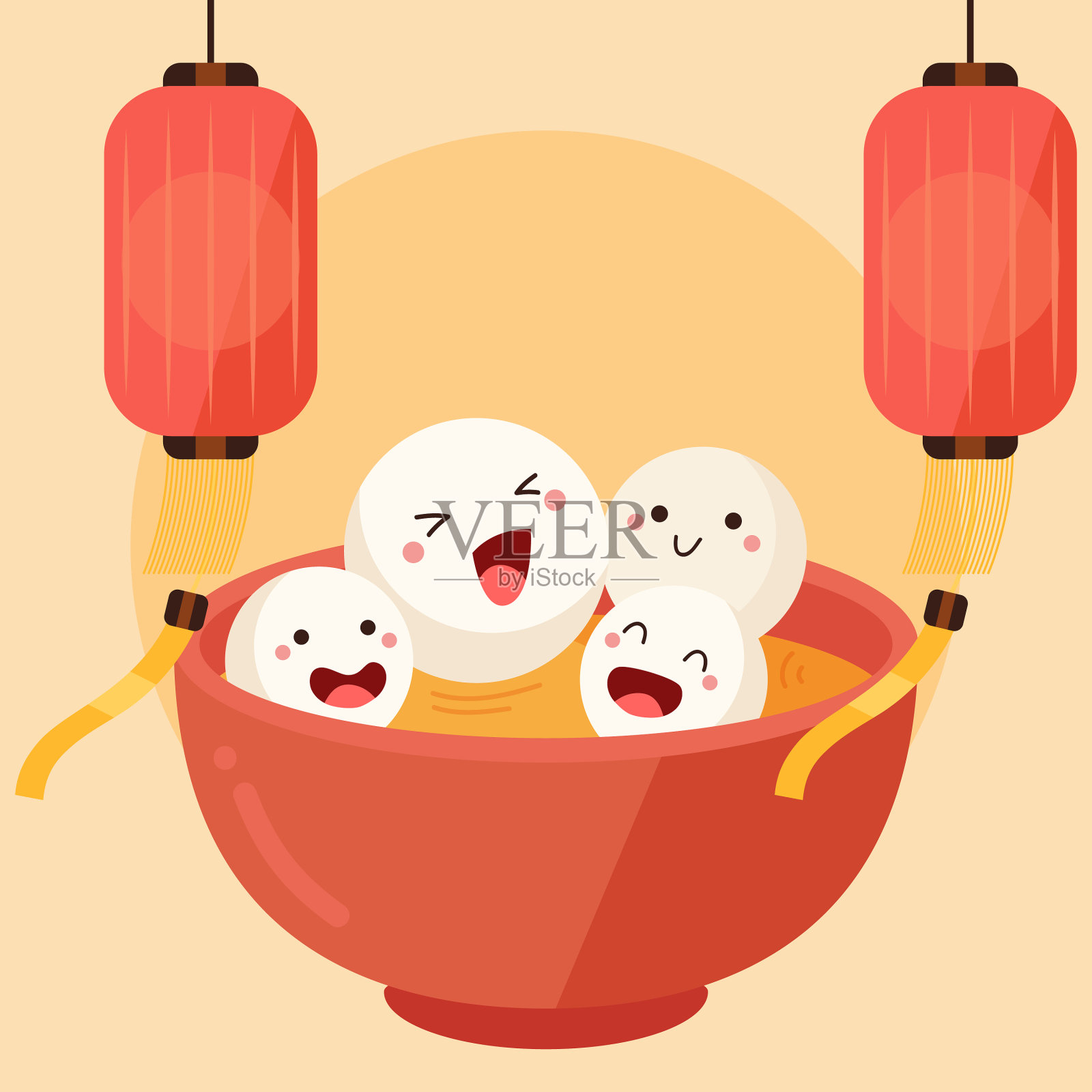 手画平冬至节插画图片素材