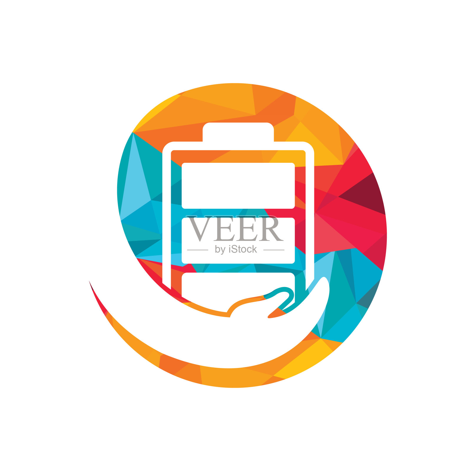 保存电池矢量标志模板插图。插画图片素材