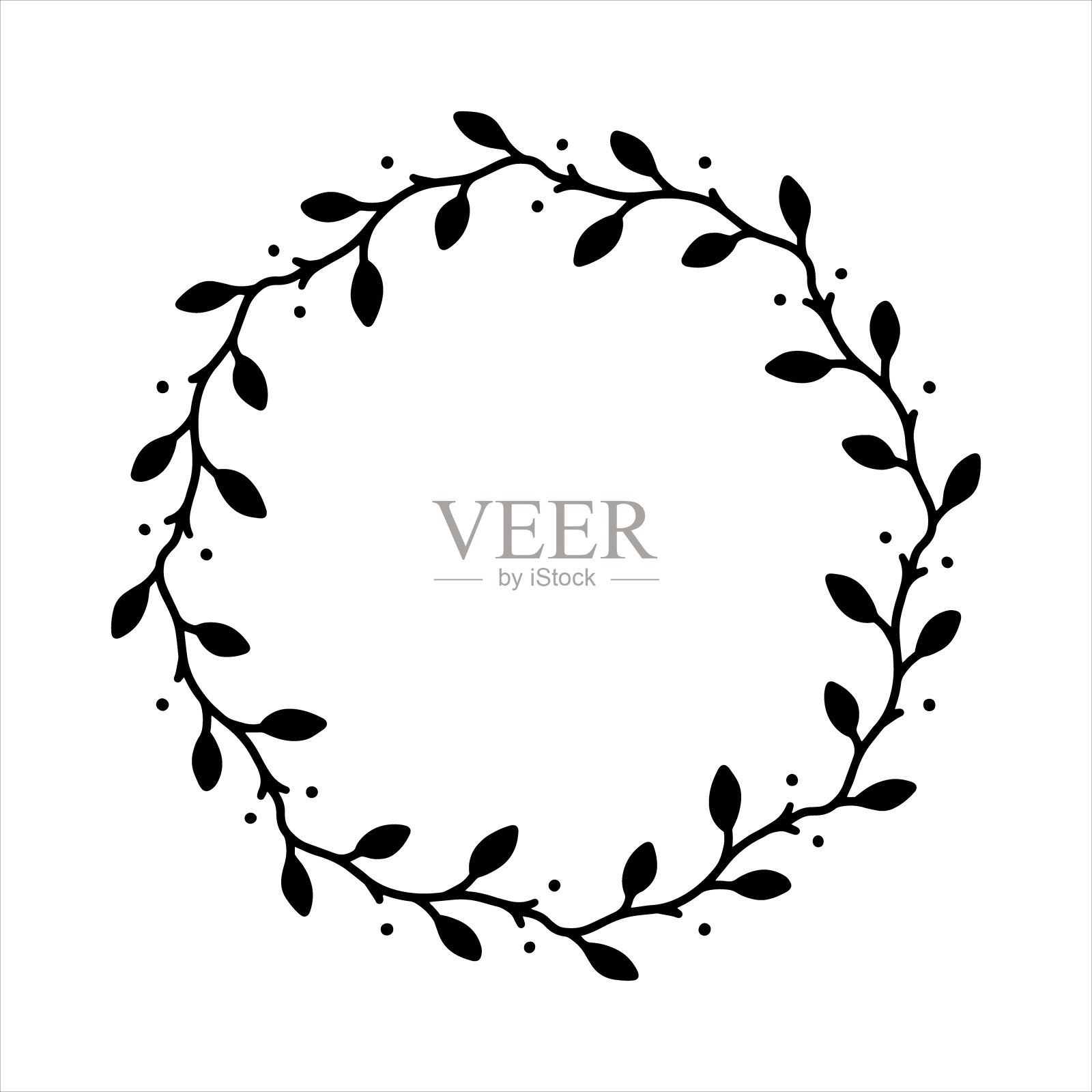 矢量手绘弹簧花环插画图片素材