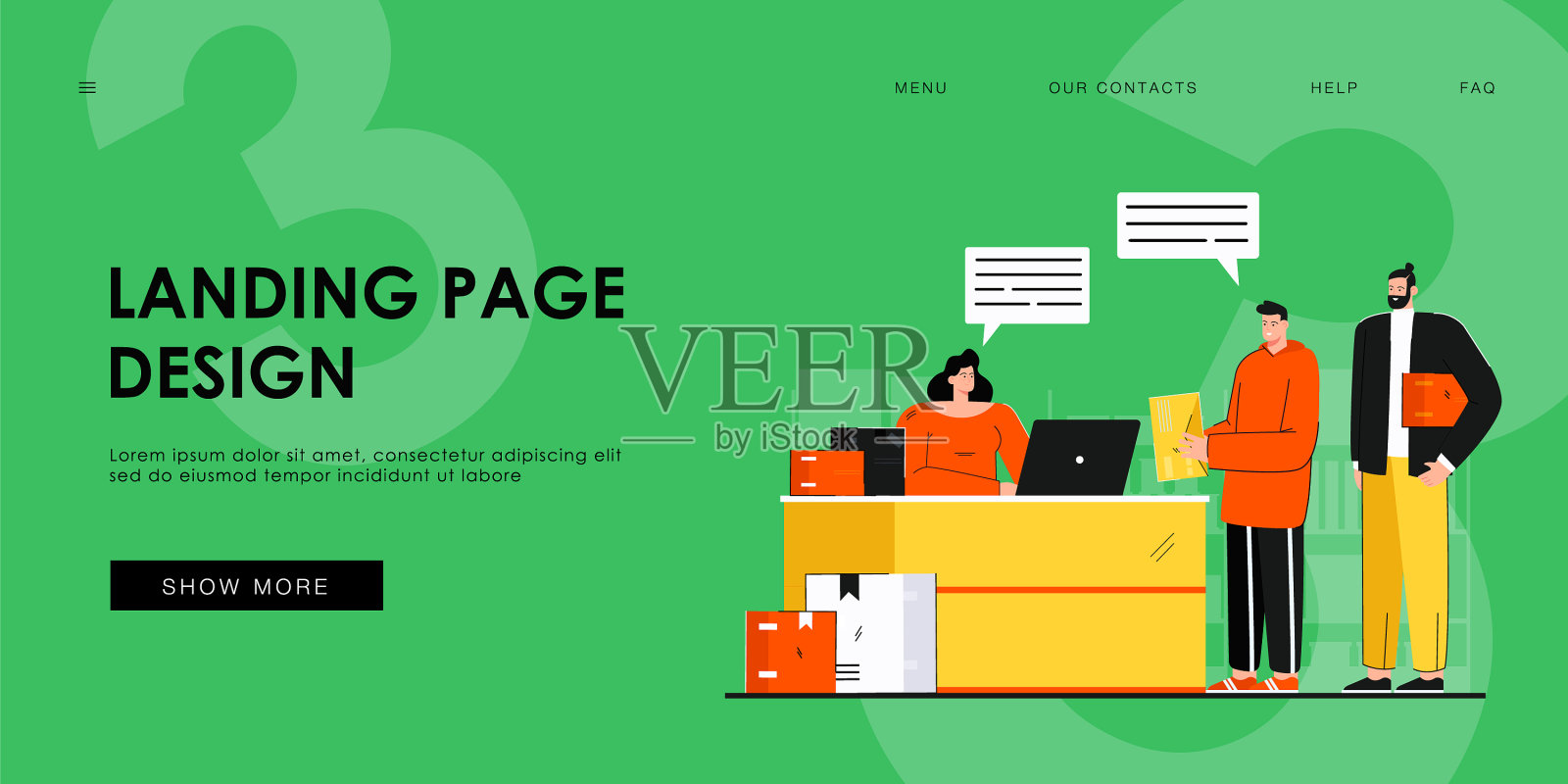 邮局插画图片素材