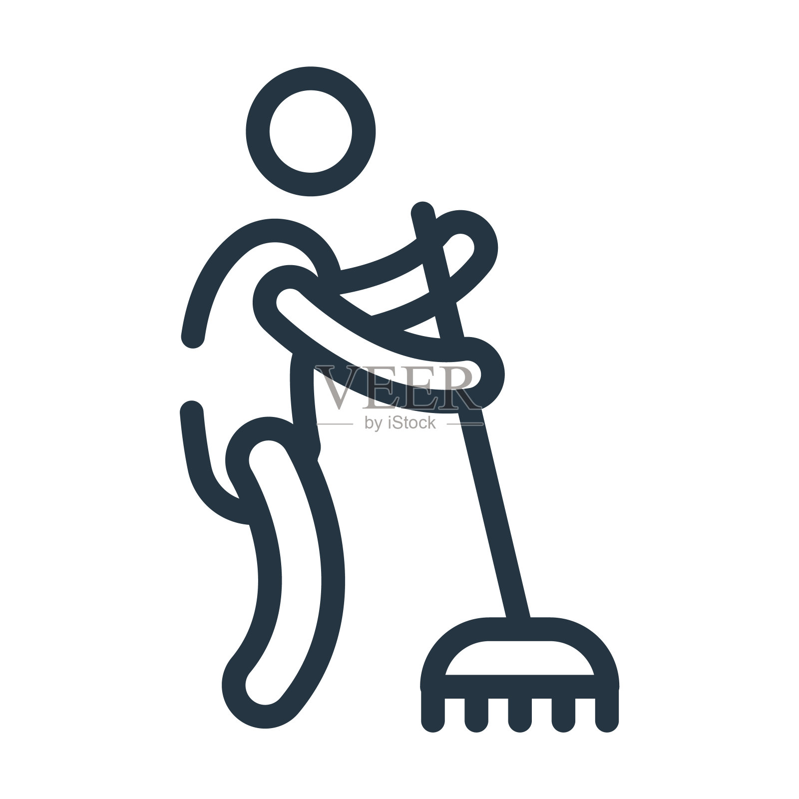 男人横扫细线图标。人，干净的线性图标从行为概念孤立轮廓符号。矢量插图符号元素的网页设计和应用程序。插画图片素材