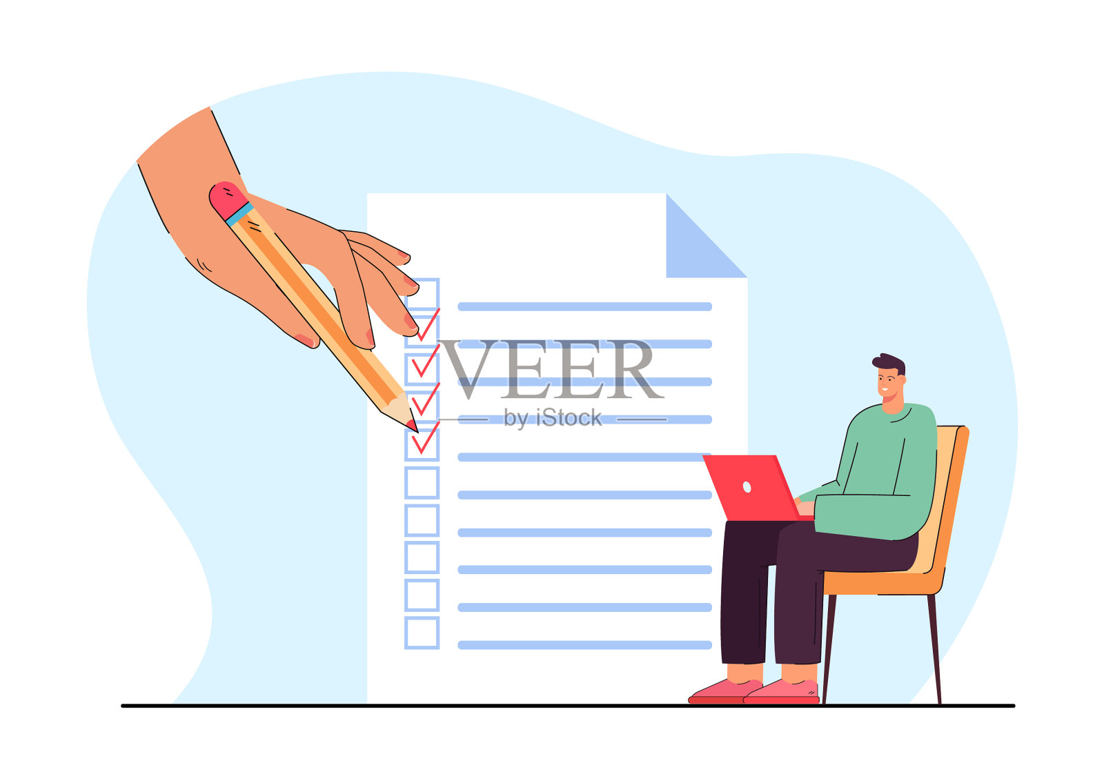 小男人坐在椅子上，带着笔记本电脑设计元素图片