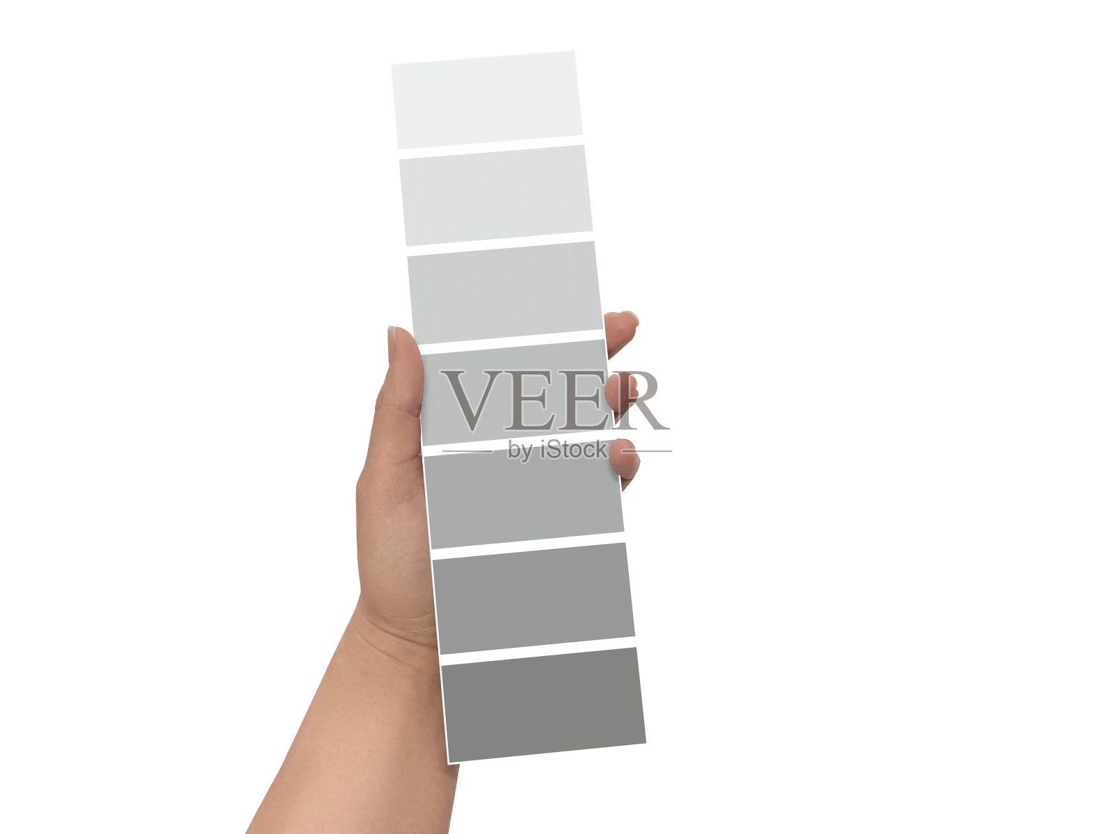 手握色板在白色背景上的选择照片摄影图片