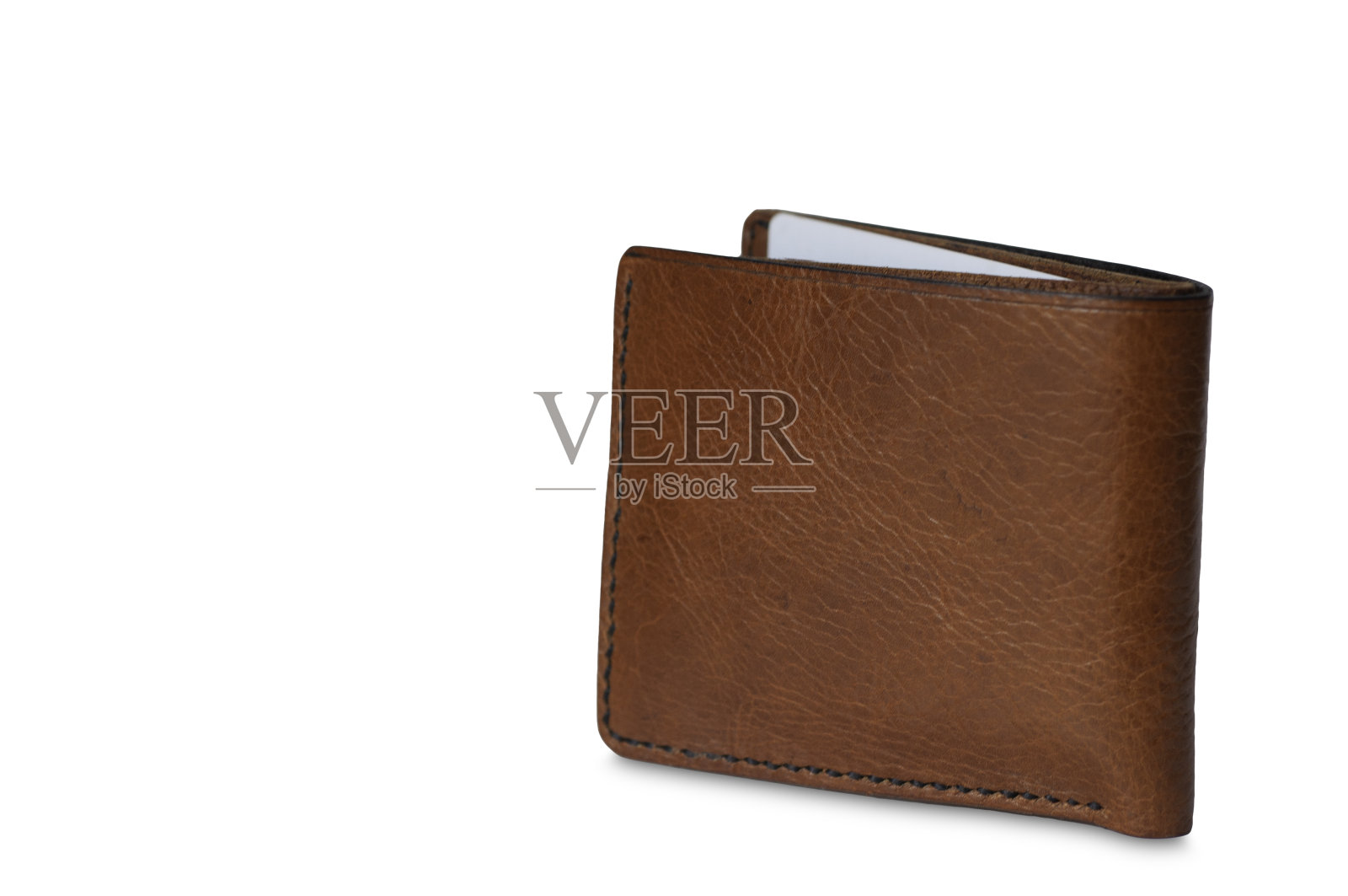 真皮钱包与夹路隔离，手工男人钱包。照片摄影图片