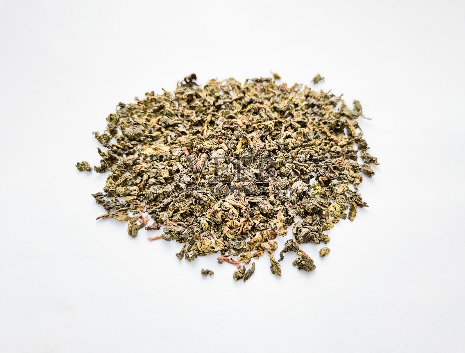 绿茶孤立在白色背景上。中国传统的茶照片摄影图片