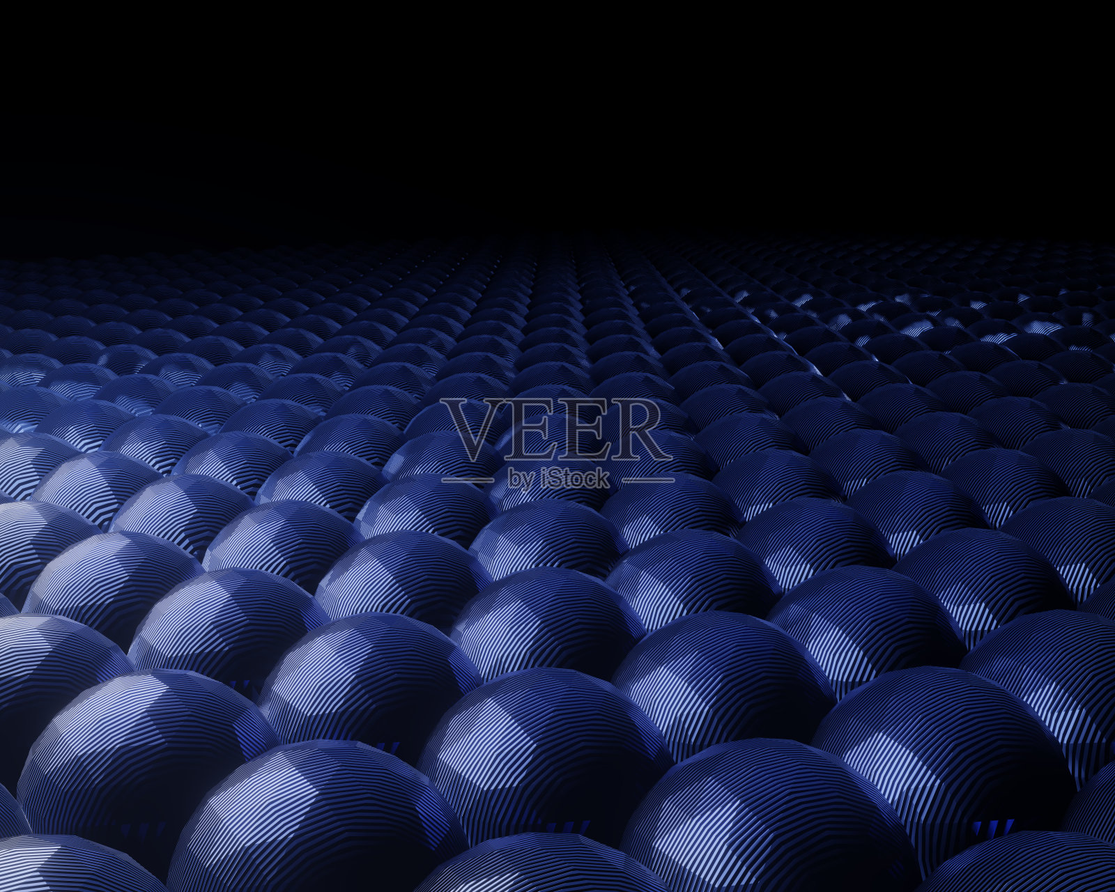 蓝光3d渲染中的多个闪亮球体照片摄影图片