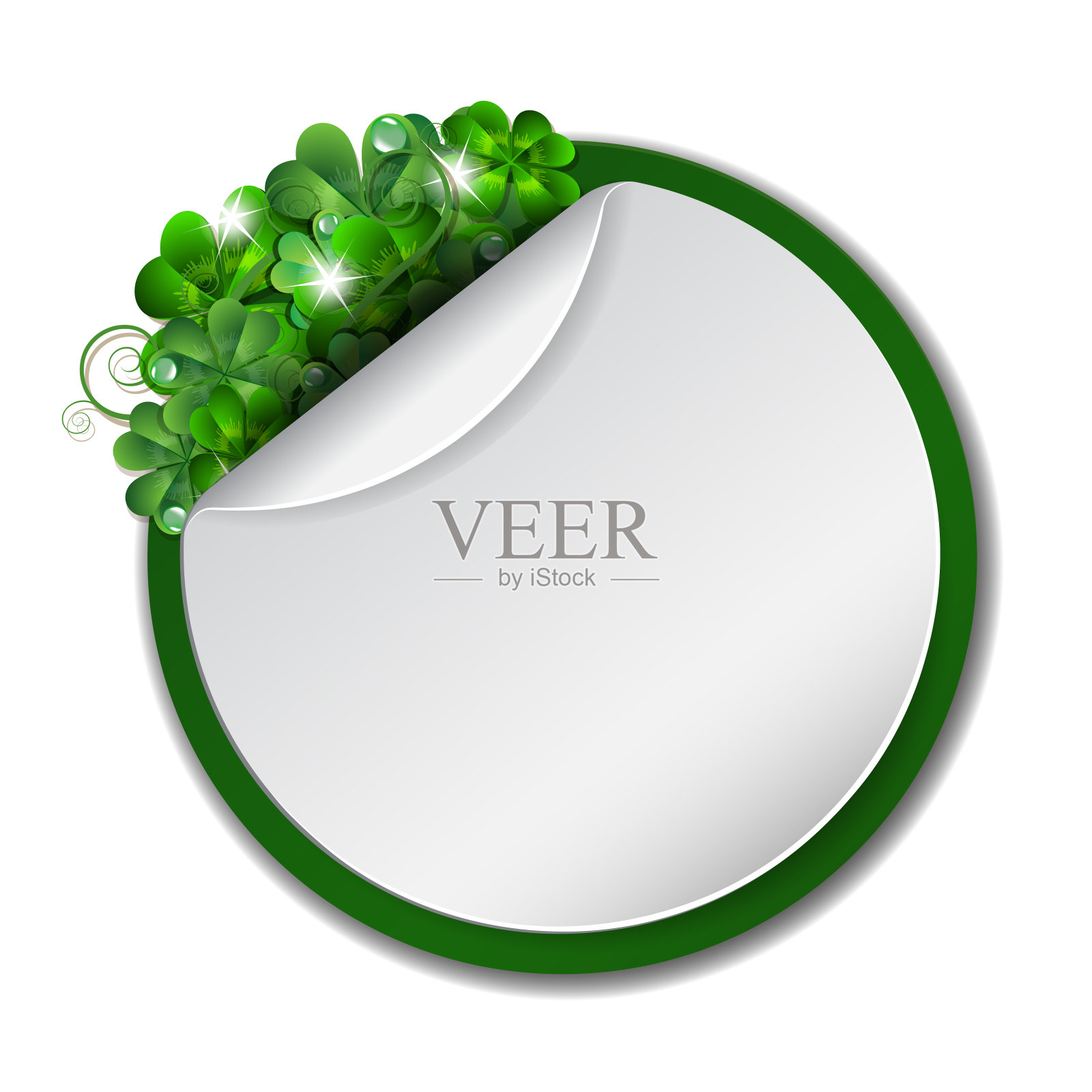 印有三叶草叶子的圣帕特里克节横幅插画图片素材