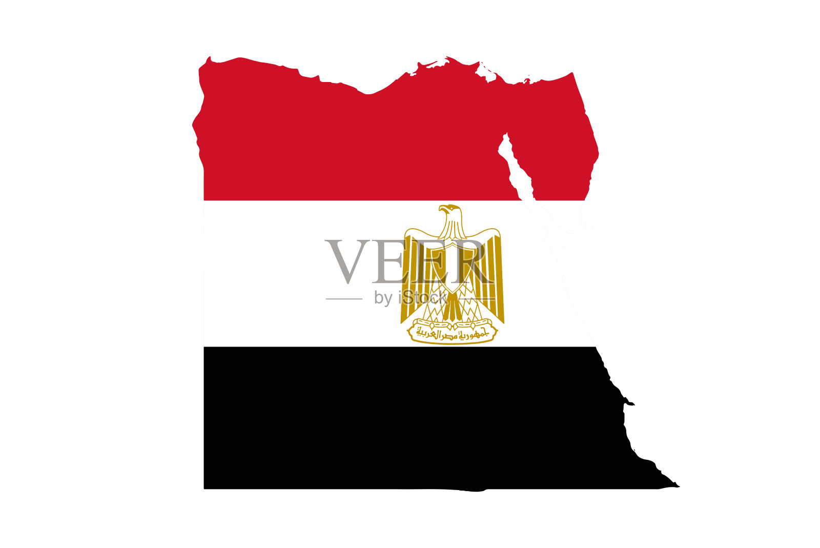 埃及国旗在地图上孤立的png或透明的背景，埃及的象征，横幅，广告，商业，和商业匹配的国家，矢量插图的模板插画图片素材