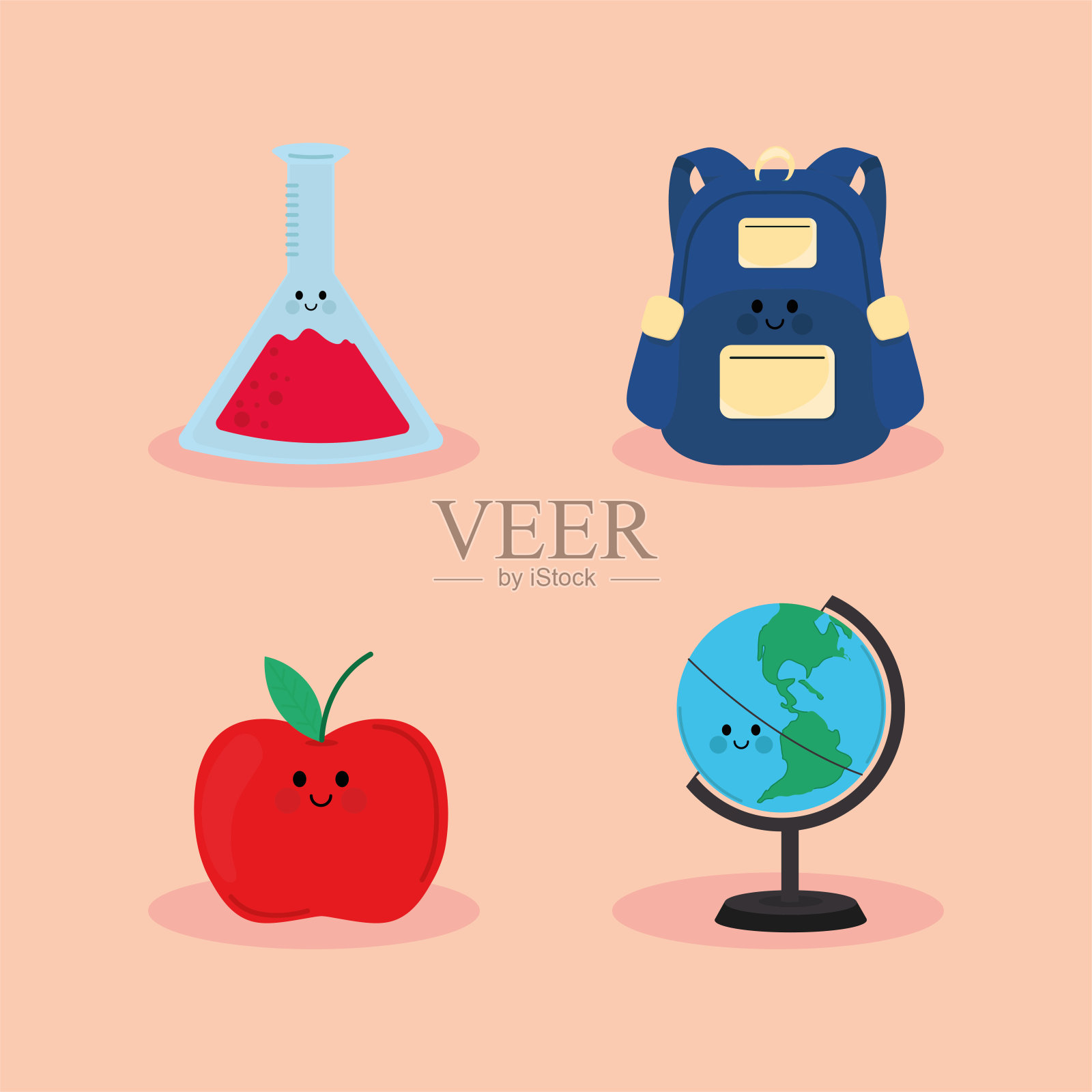 卡哇伊教育学校，设插画图片素材