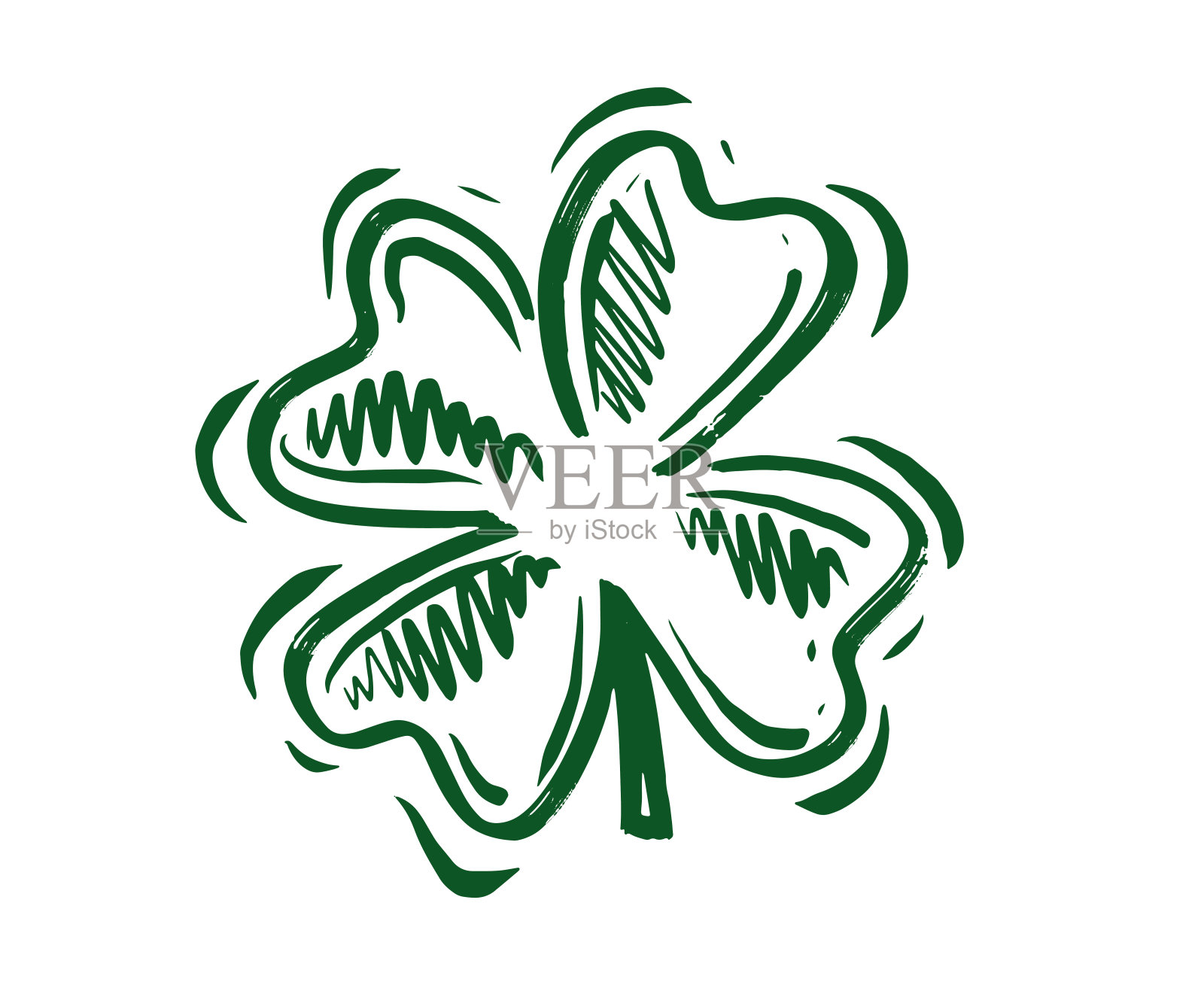 圣帕特里克节，复古风格的象征三叶草。设计元素图片