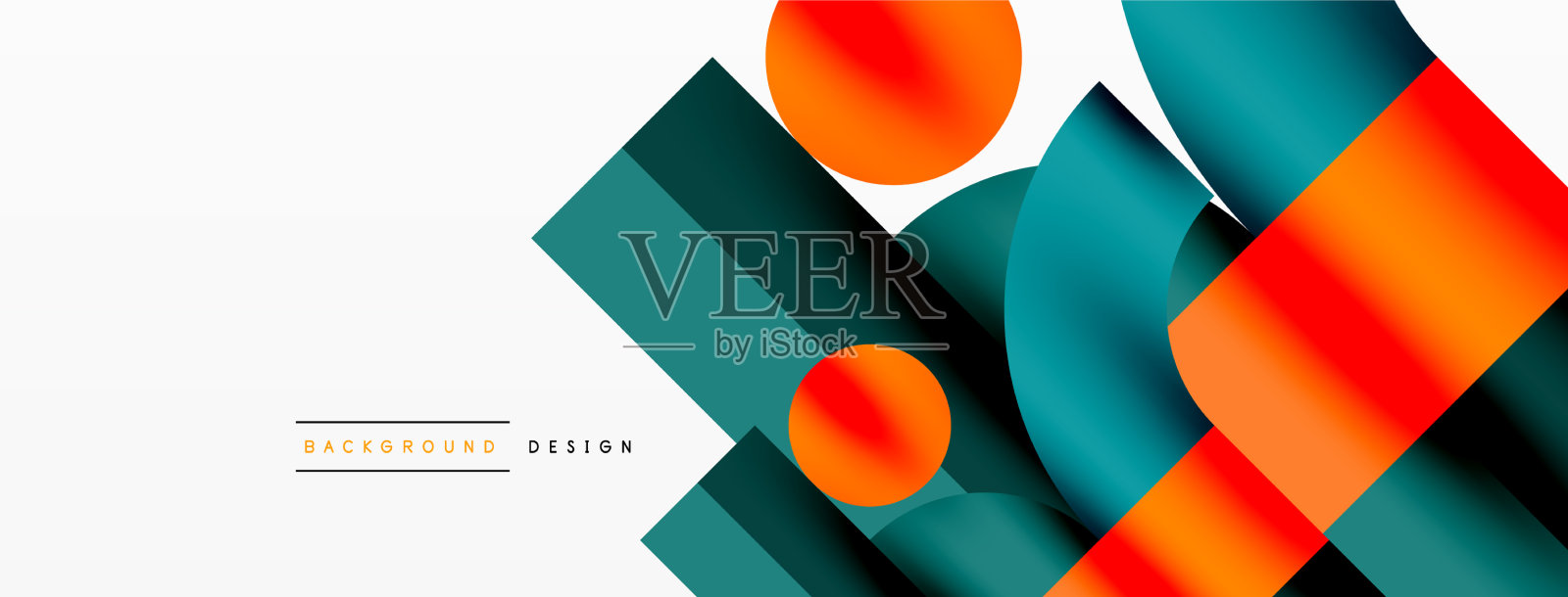 圆形和方形的几何背景圆形插画图片素材