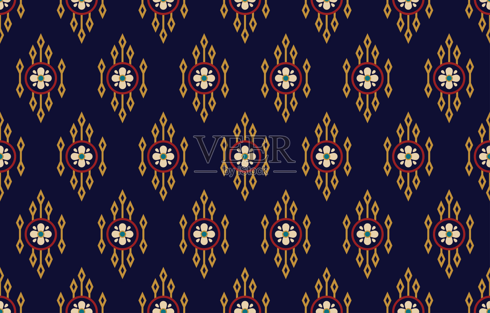 深蓝色的民族图案插画图片素材