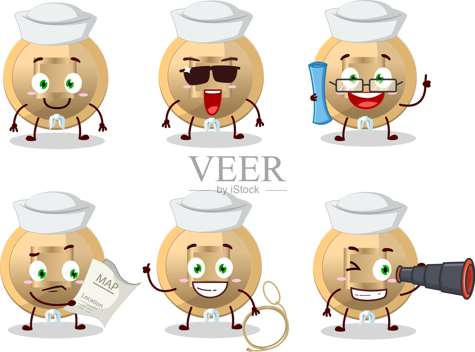 一种中国钱币的文字形象设计插画图片素材