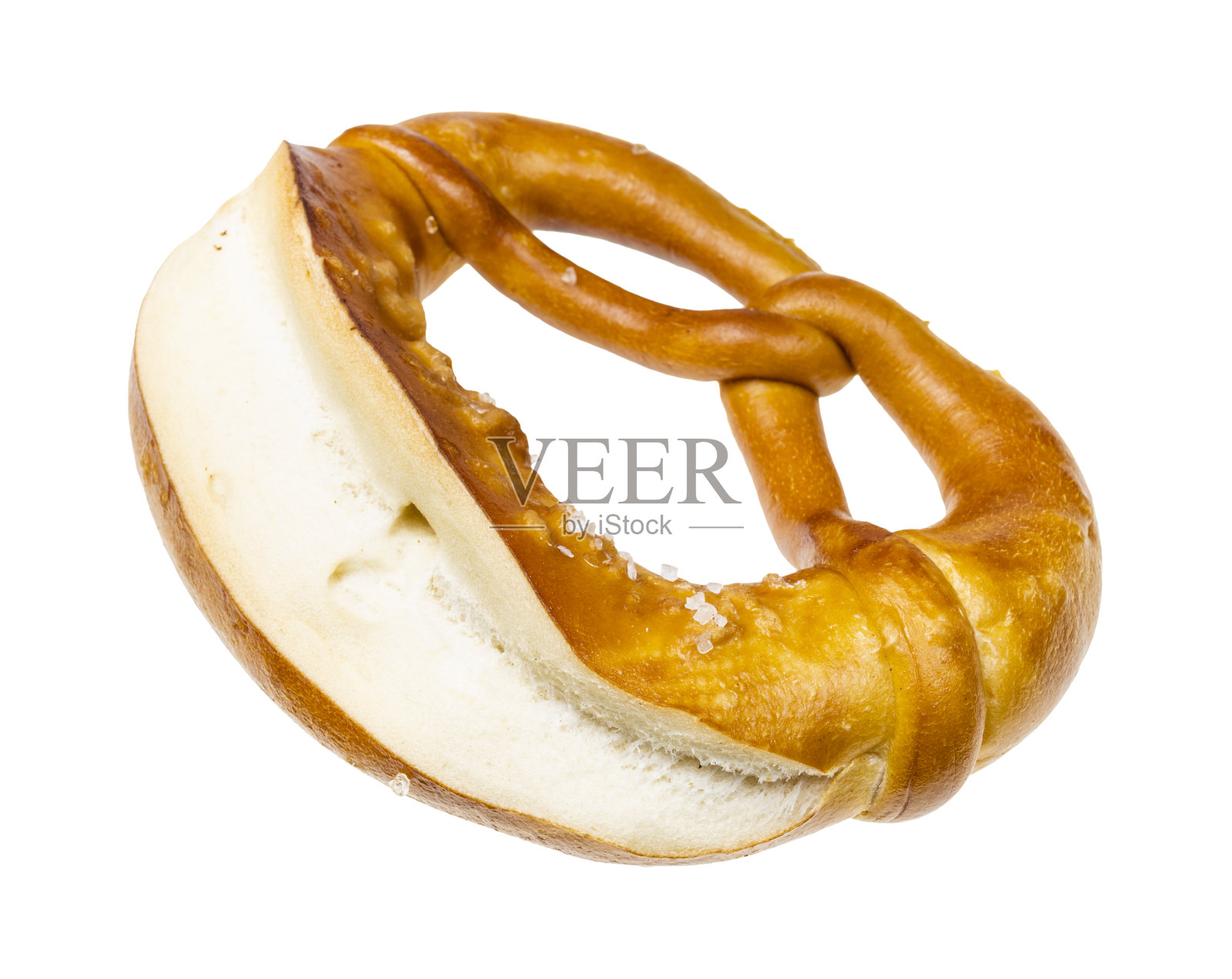 Laugenbrezel与盐隔离在白色照片摄影图片