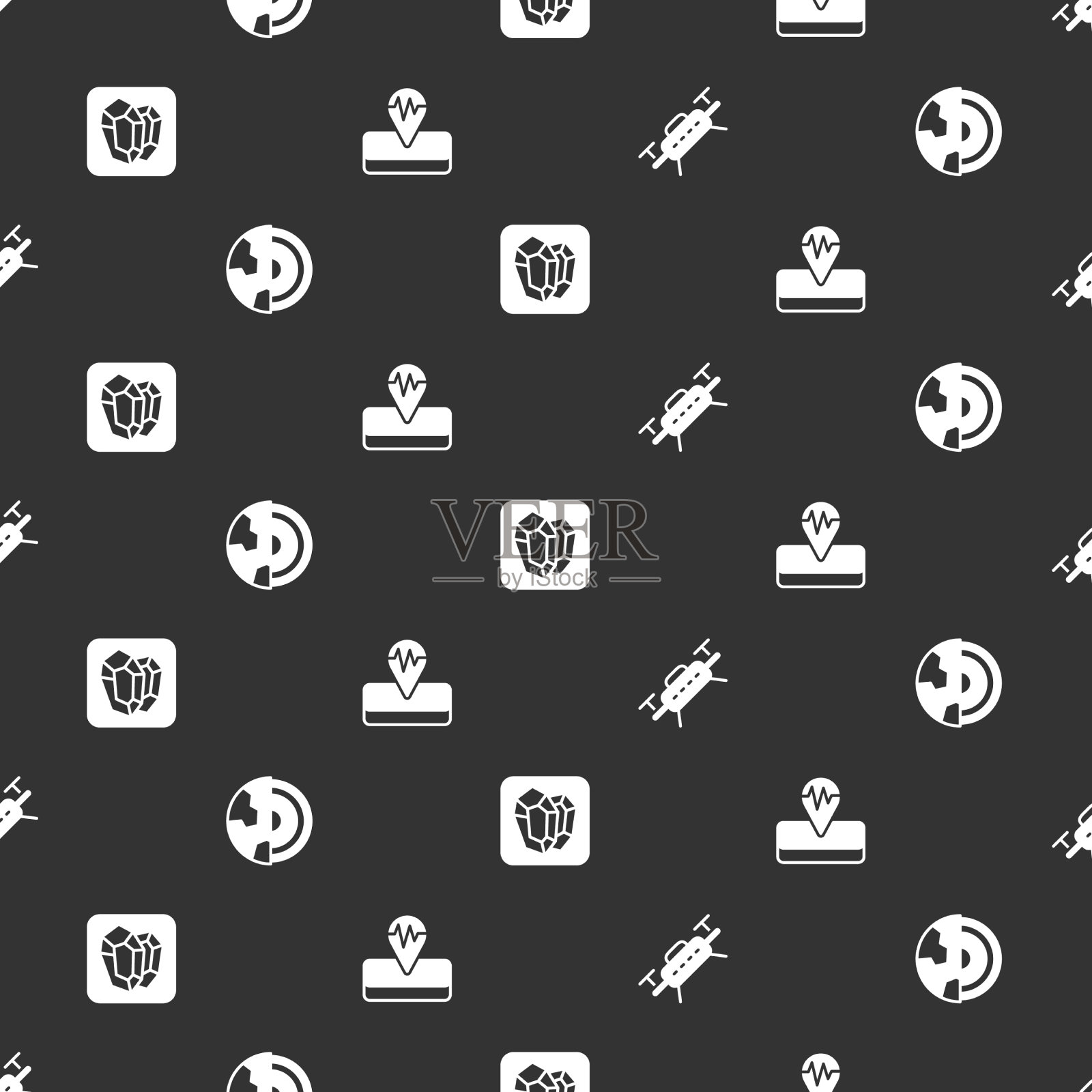 设置无人机地核结构地壳宝石石图标素材