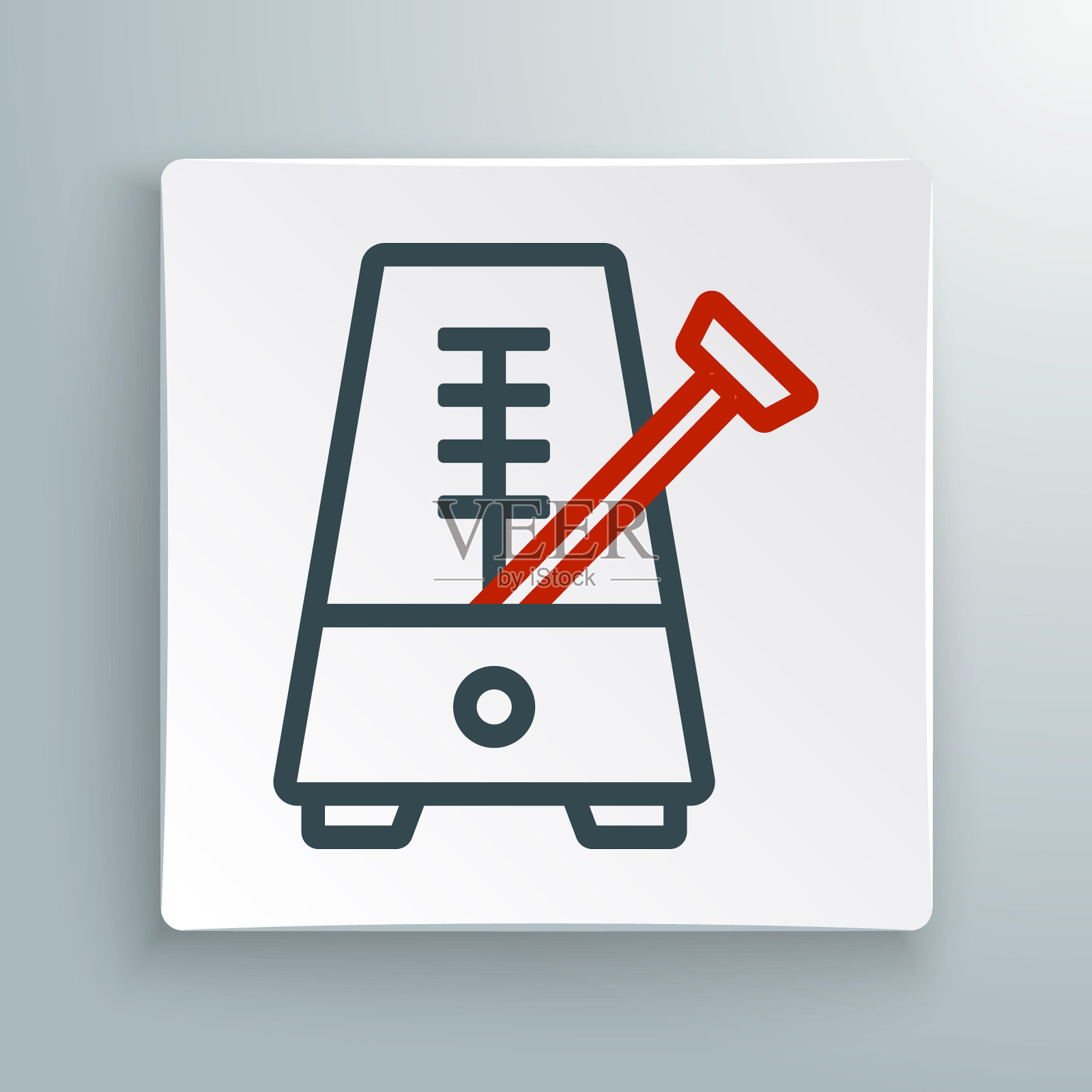 行经典节拍器与摆在运动图标孤立在白色背景。音乐设备和打拍机。色彩斑斓的轮廓的概念。向量插画图片素材