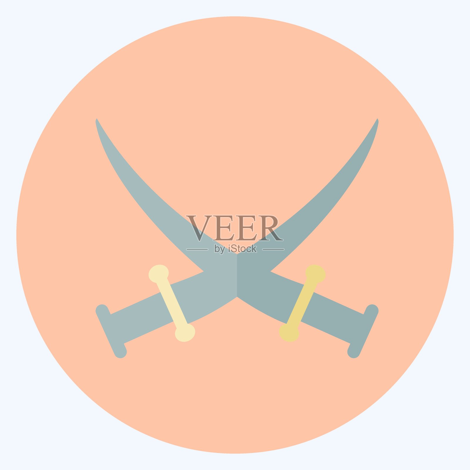 图标两把剑-平坦的风格-简单的插图设计元素图片