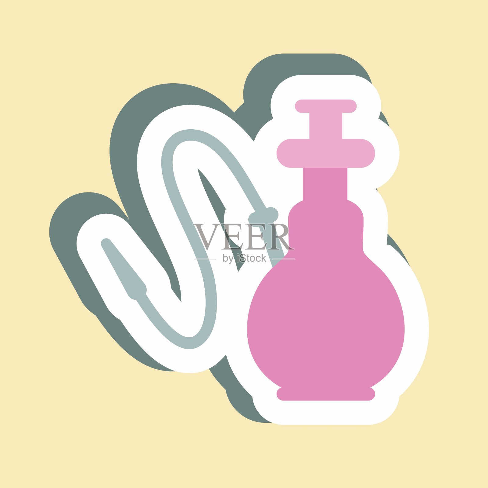 贴纸水烟-简单的插图插画图片素材